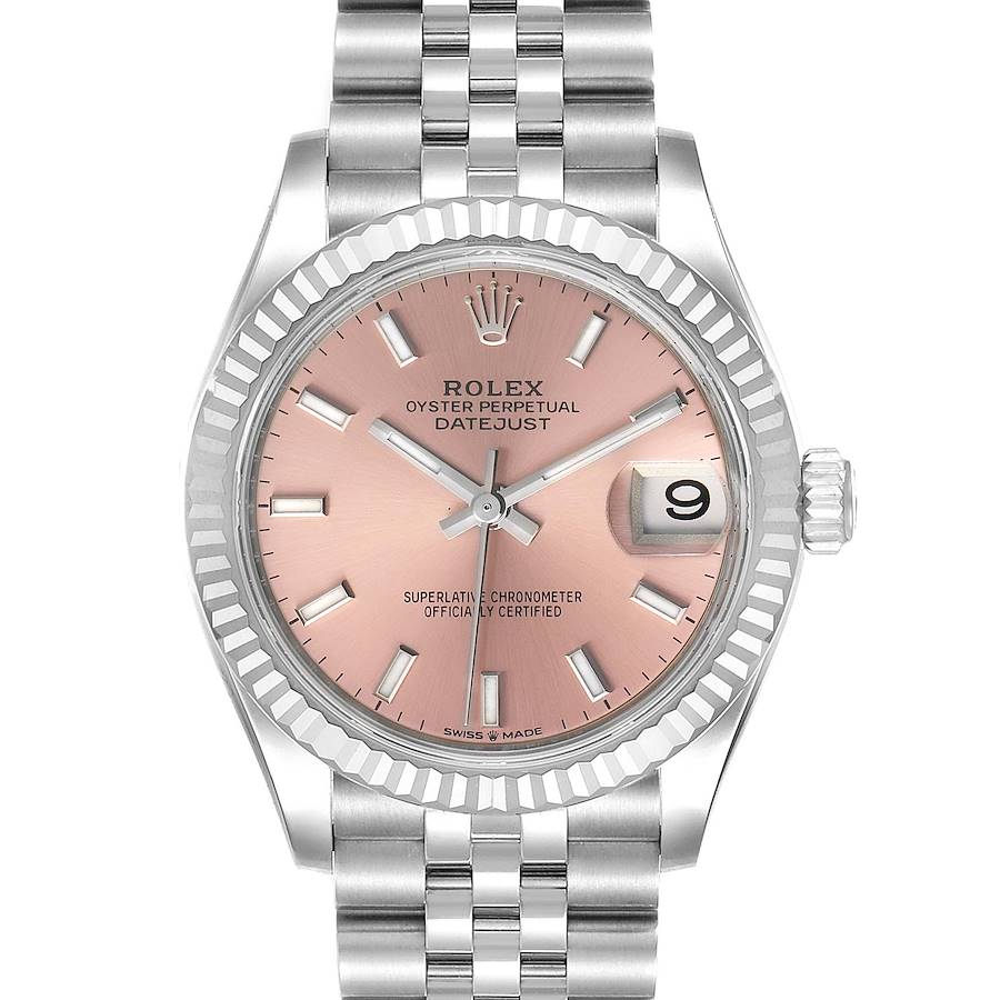 Rolex Datejust Midsize 31 Steel White Gold Pink Dial Watch 278274 Unworn SwissWatchExpo