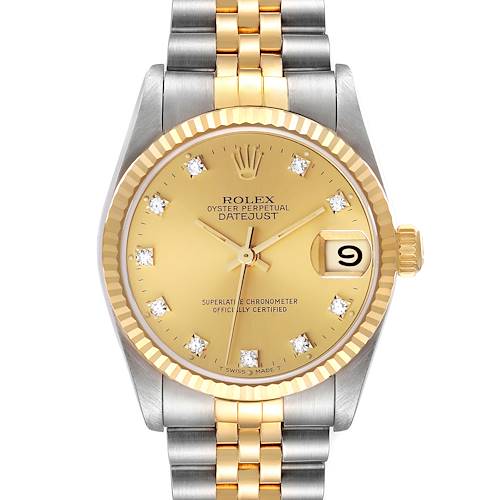 Photo of NOT FOR SALE Rolex Datejust Midsize Steel Yellow Gold Diamond Dial Ladies Watch 68273 PARTIAL PAYMENT