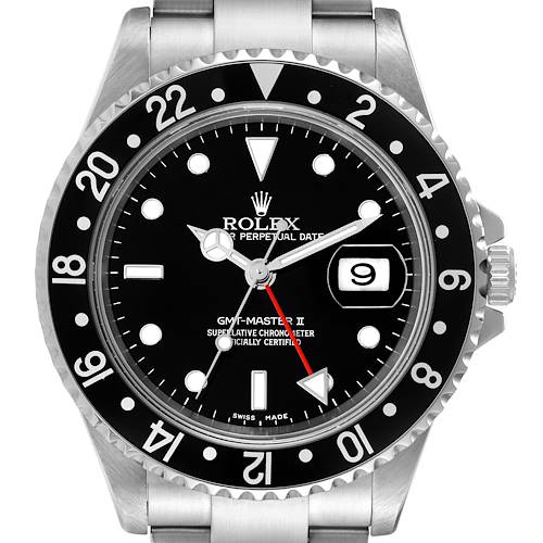 Photo of Rolex GMT Master II Black Bezel Dial Steel Mens Watch 16710