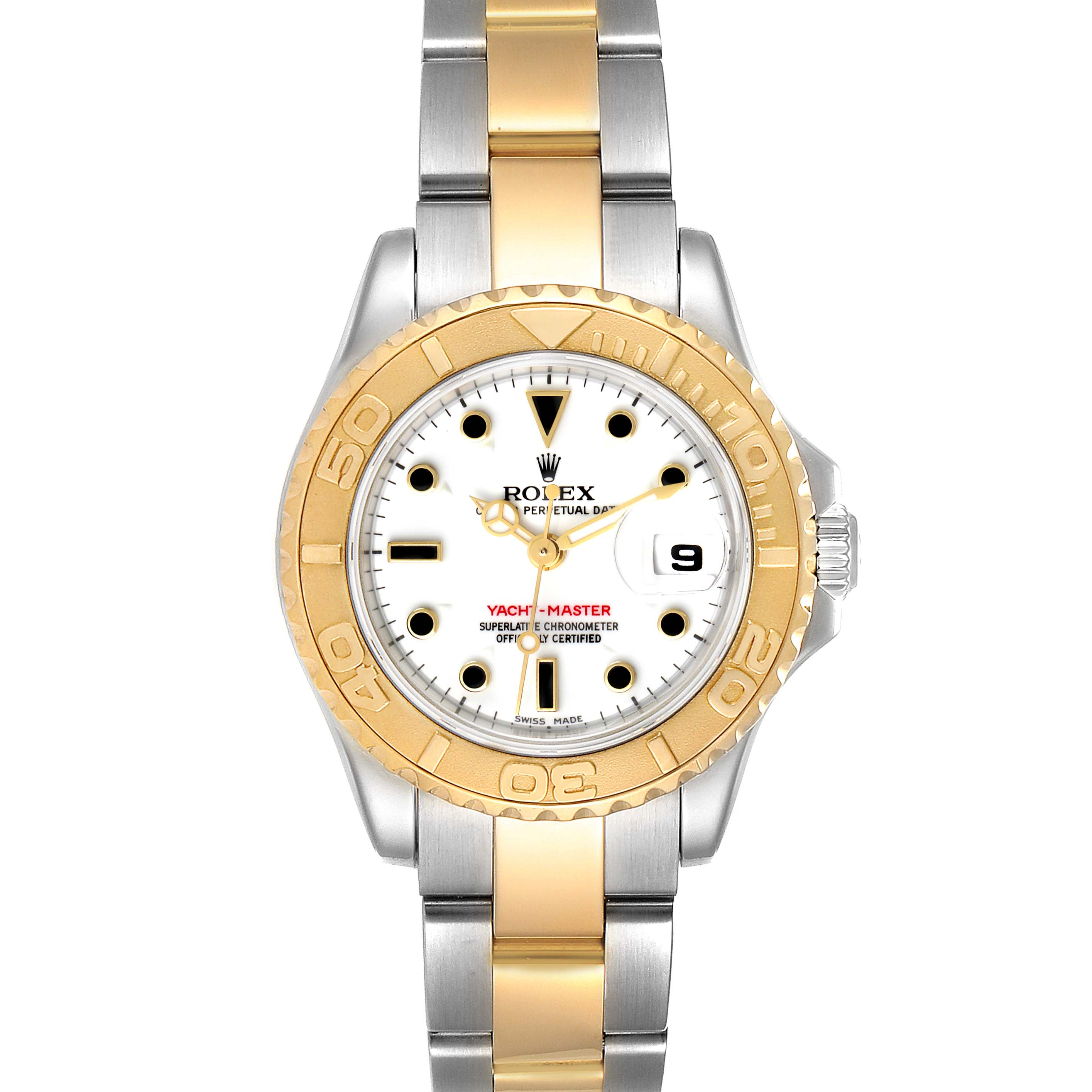 Rolex Yachtmaster 29mm White Dial Steel Yellow Gold Watch 169623 Box ...