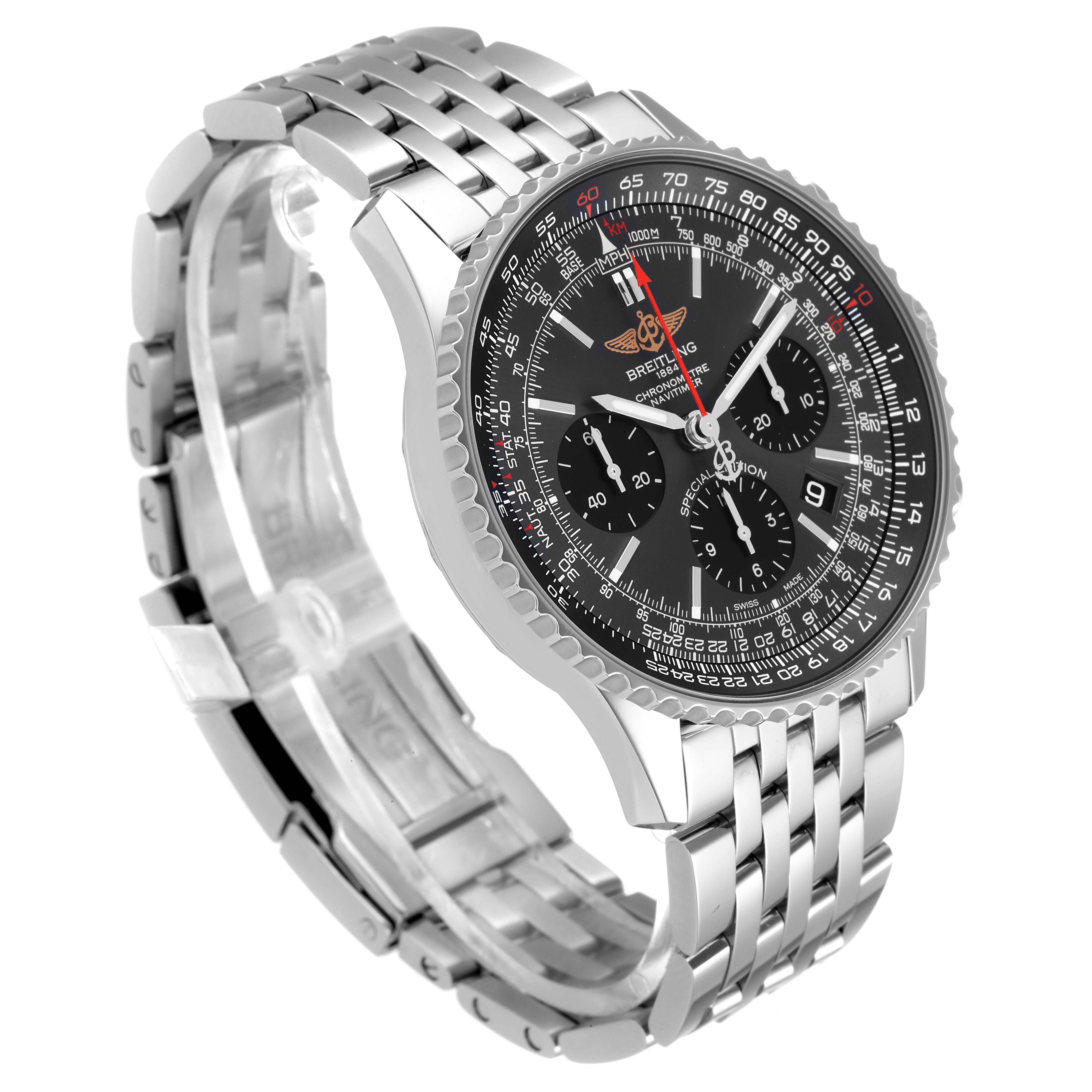 Breitling Navitimer 01 Grey Dial Limited Edition Mens Watch AB0121 Box ...