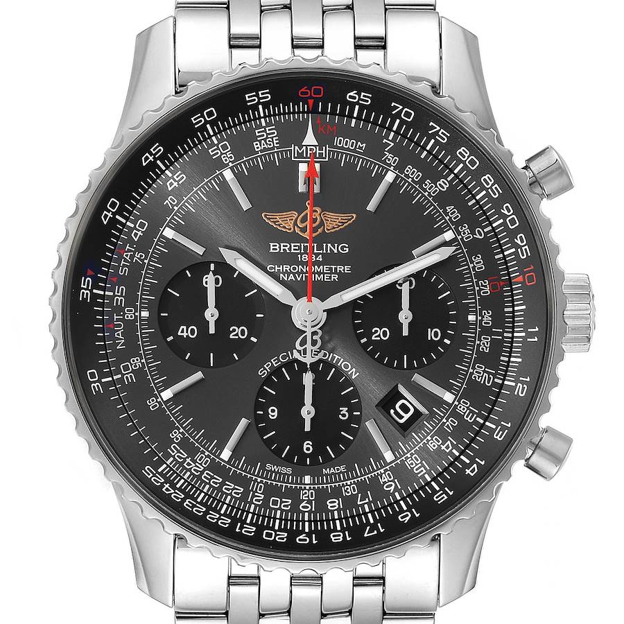 Breitling Navitimer 01 Grey Dial Limited Edition Mens Watch AB0121 Box Card SwissWatchExpo