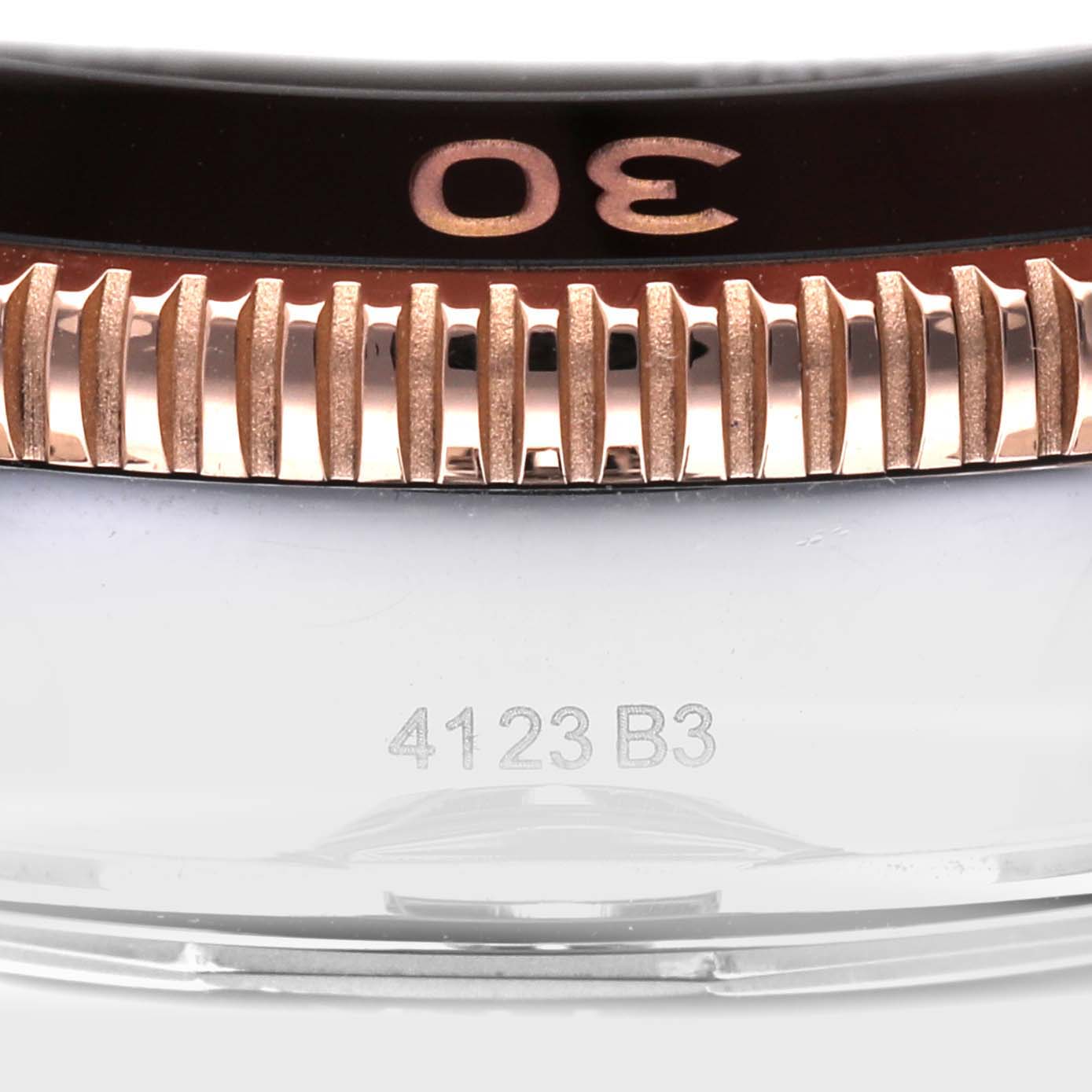 The image shows a close-up of the edge and bezel of a Breitling Superocean U1331312/BG50/279S/A20D.4 Men
s Steel and Gold (two tone) Black Dial U1331312/BG50/279S/A20D.4 Men
s Steel and Gold (two tone) Black Dial watch, highlighting the engraved detail and part of the bezel numbers.