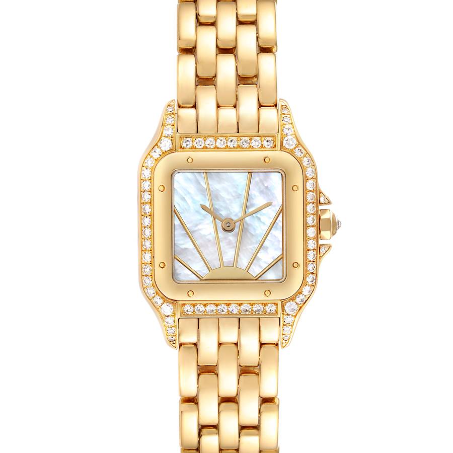 Cartier Panthere 18k Yellow Gold Sunrise Dial Diamond Ladies Watch 86691 SwissWatchExpo