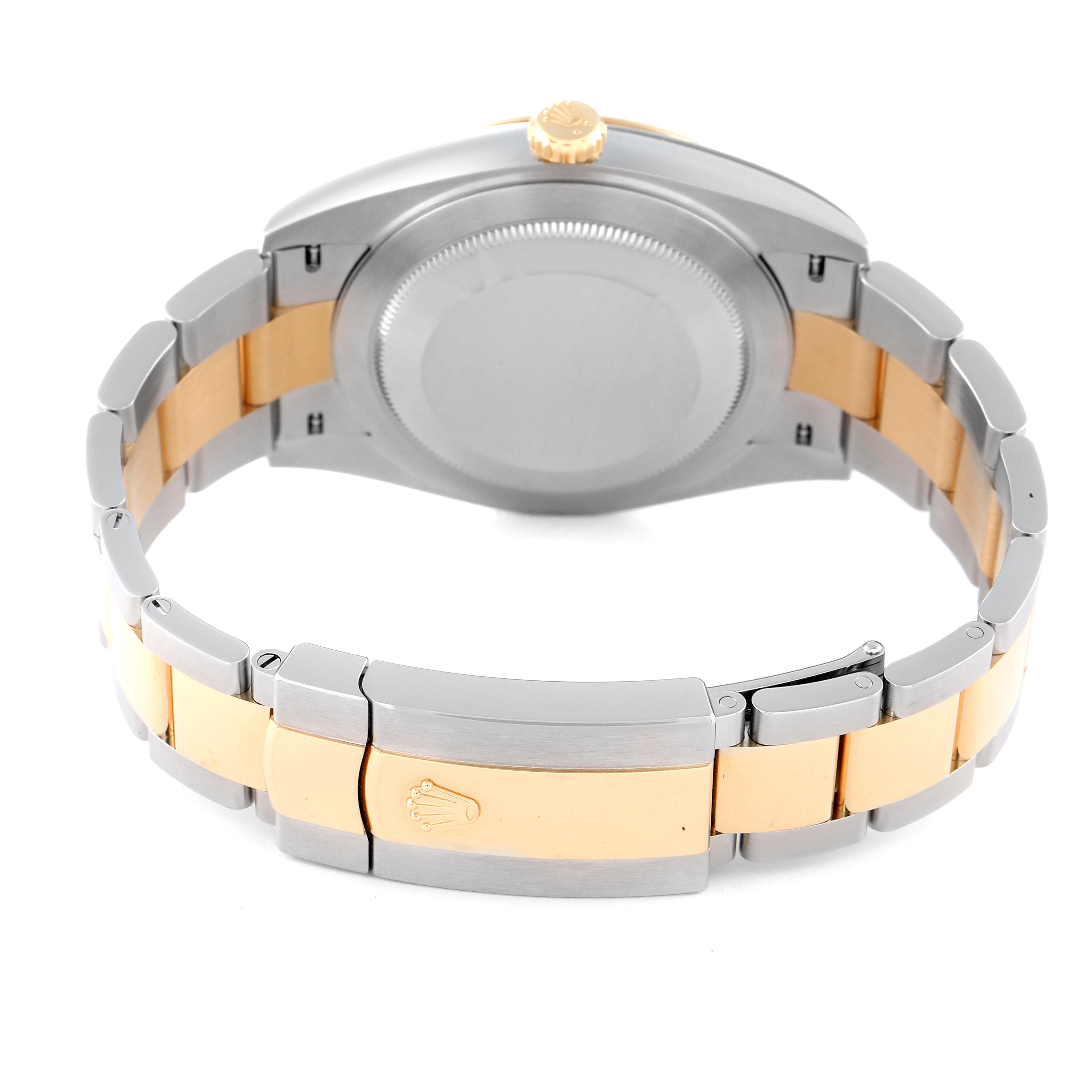 The image shows the back view of the Rolex Datejust 41 126333 Men's Steel and Gold (two tone) White Dial 126333 Men's Steel and Gold (two tone) White Dial watch, highlighting the wristband and clasp.
