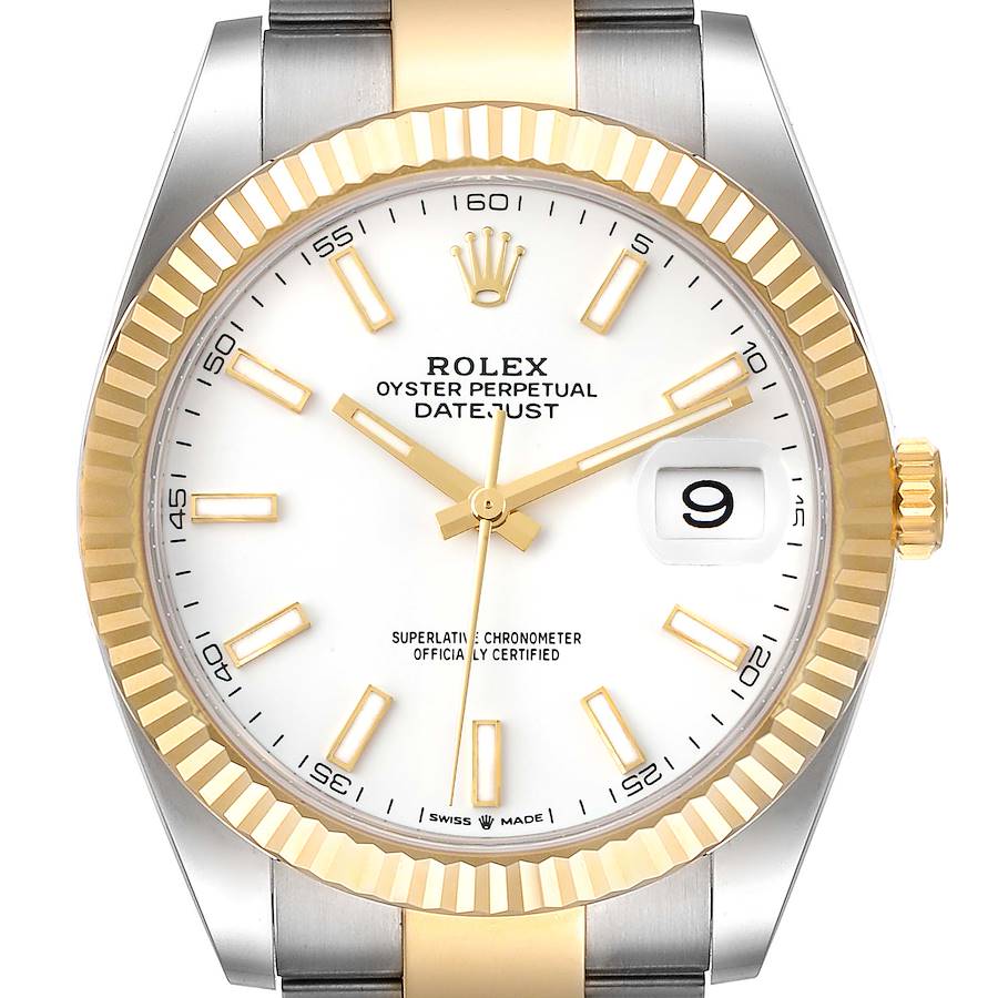 Rolex 126333 Datejust 41 Black Dial Gold Fluted Bezel Watch Mens| WatchGuyNYC