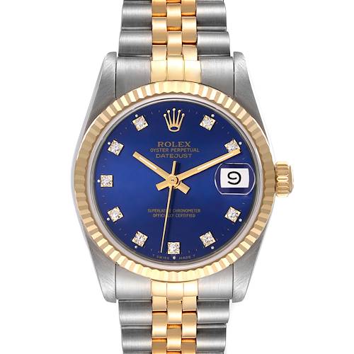 Photo of NOT FOR SALE Rolex Datejust Midsize 31 Steel Yellow Gold Diamond Dial Watch 68273 Box Papers Partial Payment