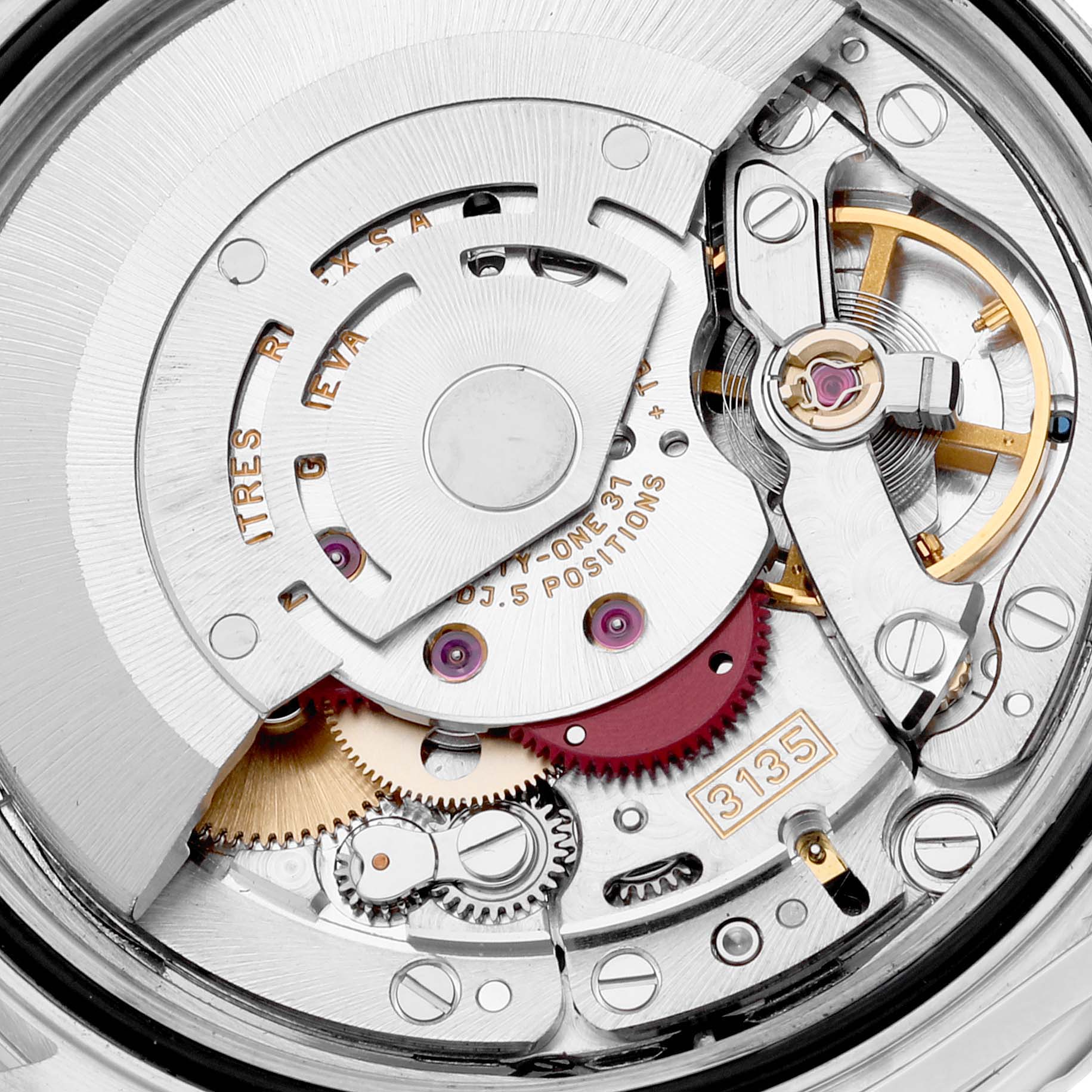 This image shows the intricate internal mechanics of the Rolex Turn-o-Graph 16264 Men's Stainless Steel Black Dial 16264 Men's Stainless Steel Black Dial model watch, captured from a close-up angle.