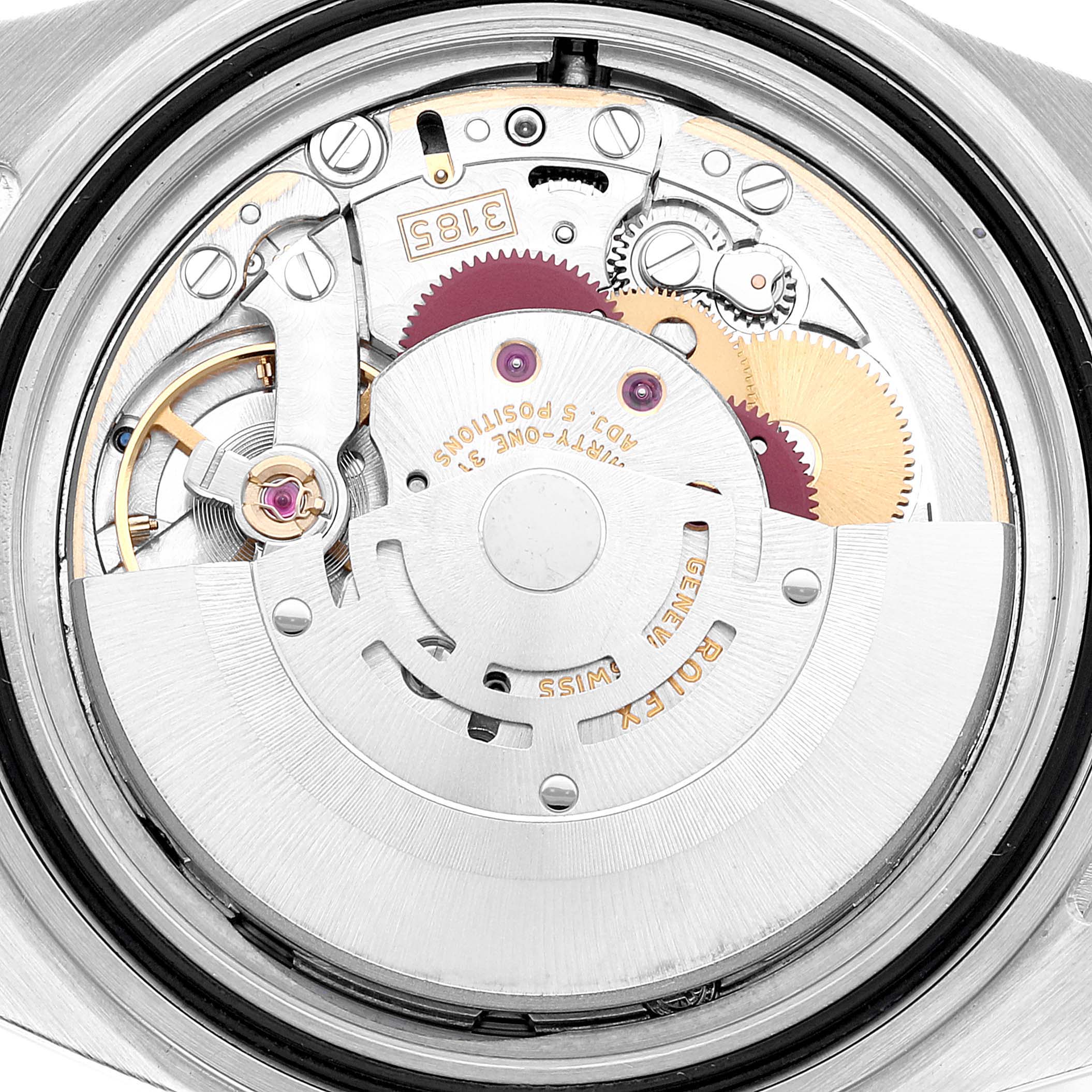 This image shows the internal mechanism and movement of the Rolex Explorer 16570 Men's Stainless Steel White Dial 16570 Men's Stainless Steel White Dial model, viewed from the back with the case removed.