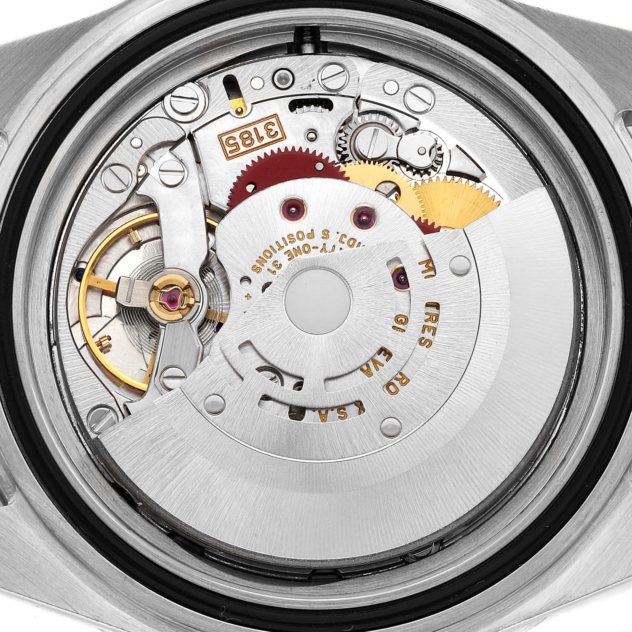The image shows the internal movement mechanism of the Rolex GMT-Master 16710 Men's Stainless Steel Black Dial 16710 Men's Stainless Steel Black Dial, viewed from the back.