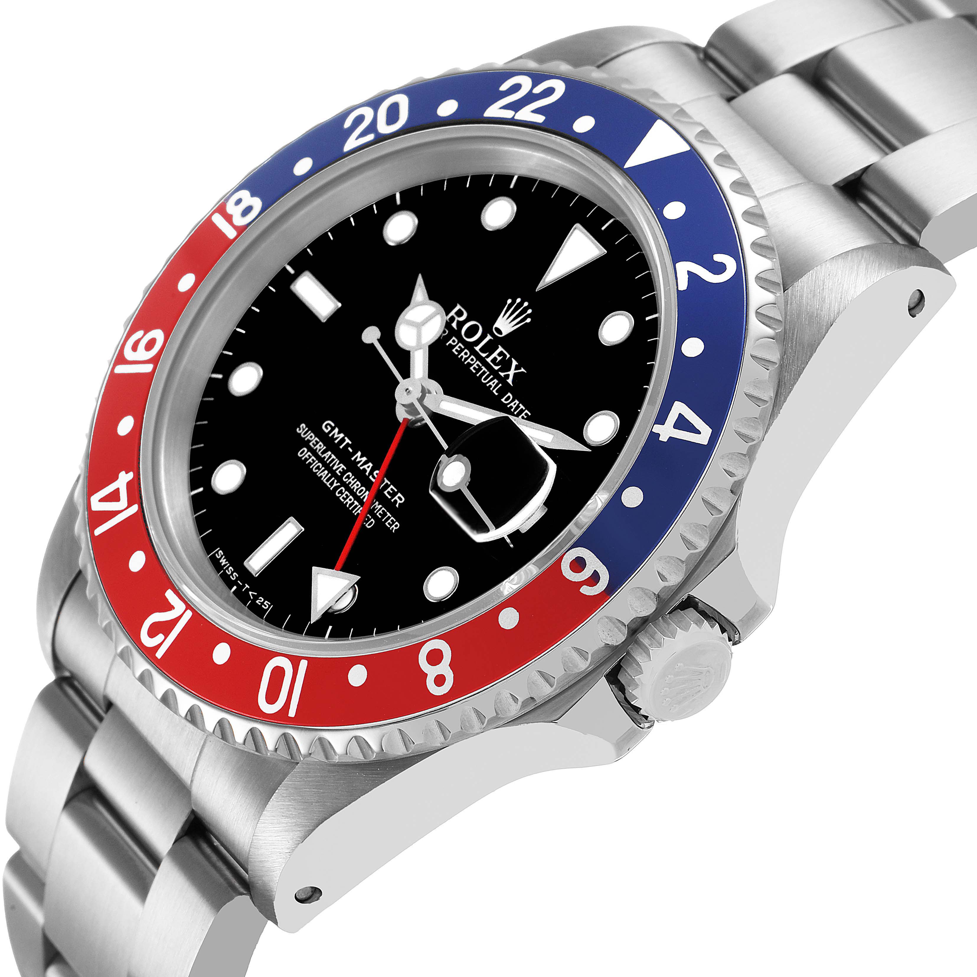 The Rolex watch, labeled as a Yacht-Master, is shown at an angled view highlighting the bezel, dial, and bracelet.