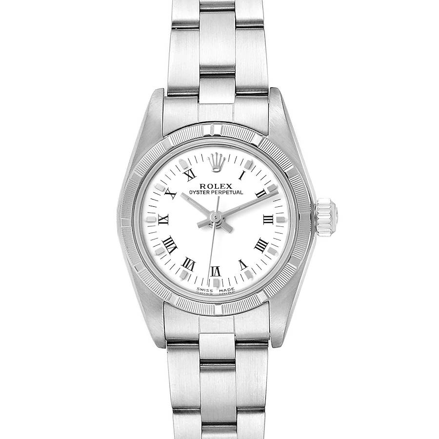 Rolex Oyster Perpetual White Dial Steel Ladies Watch 76030 Box Papers SwissWatchExpo