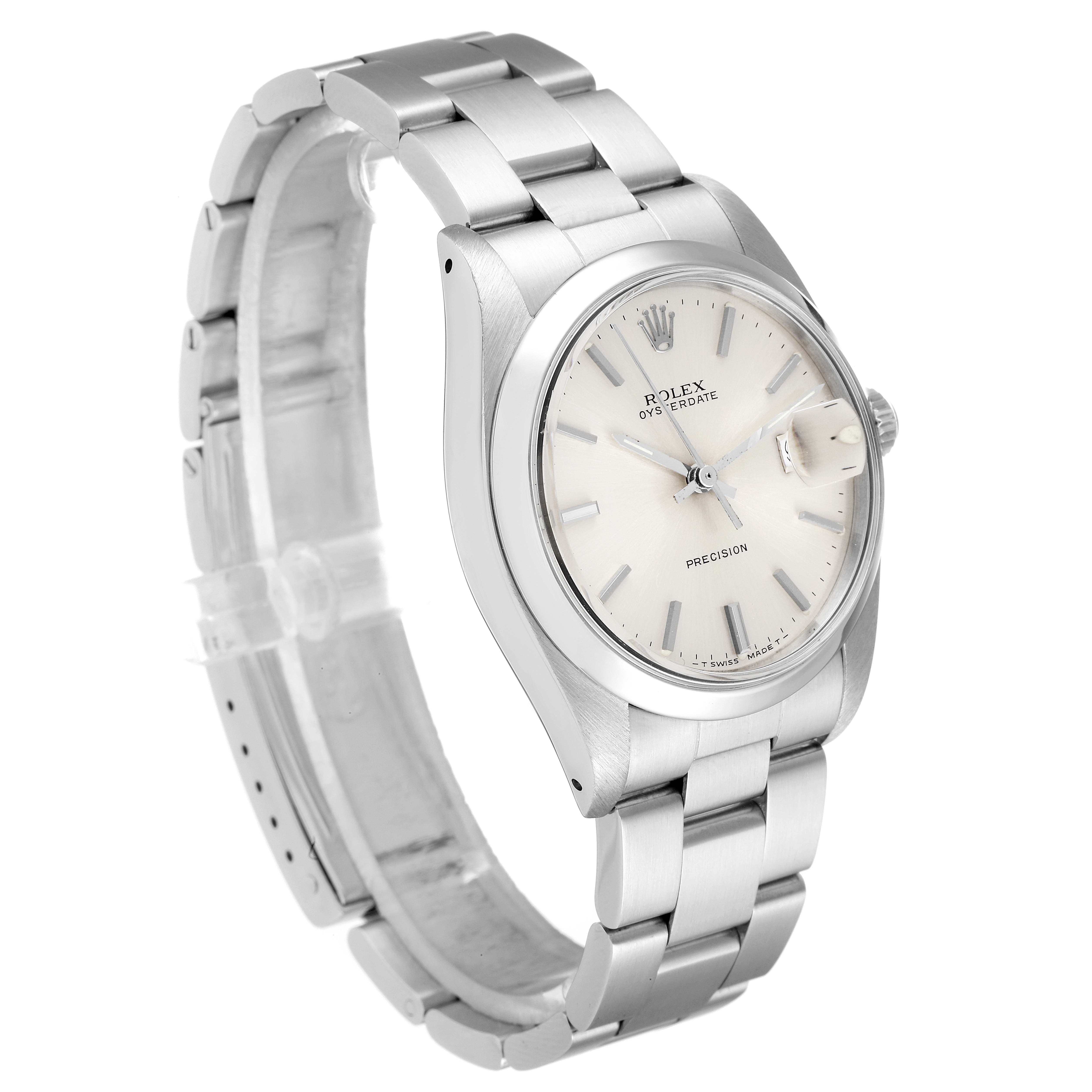 The image shows a Rolex Vintage Collection 6694 Men's Stainless Steel Silver Dial 6694 Men's Stainless Steel Silver Dial model watch at a three-quarter angle, displaying its dial, bezel, and bracelet.