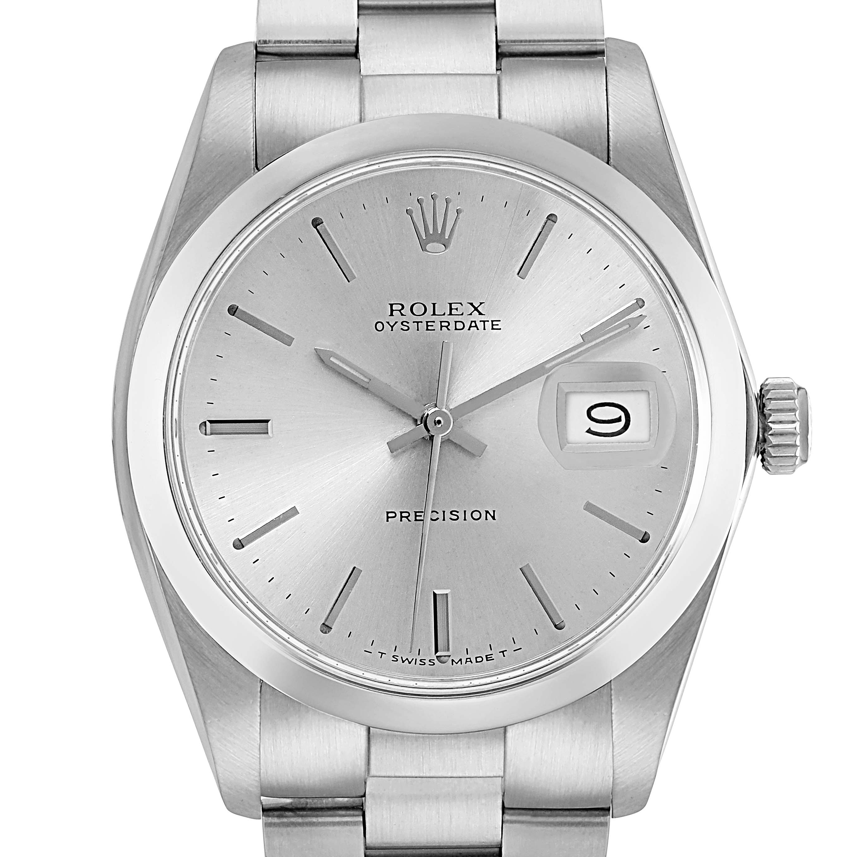 The Rolex Vintage Collection 6694 Men
s Stainless Steel Silver Dial 6694 Men
s Stainless Steel Silver Dial model is shown from the front, displaying the full face and part of the bracelet.