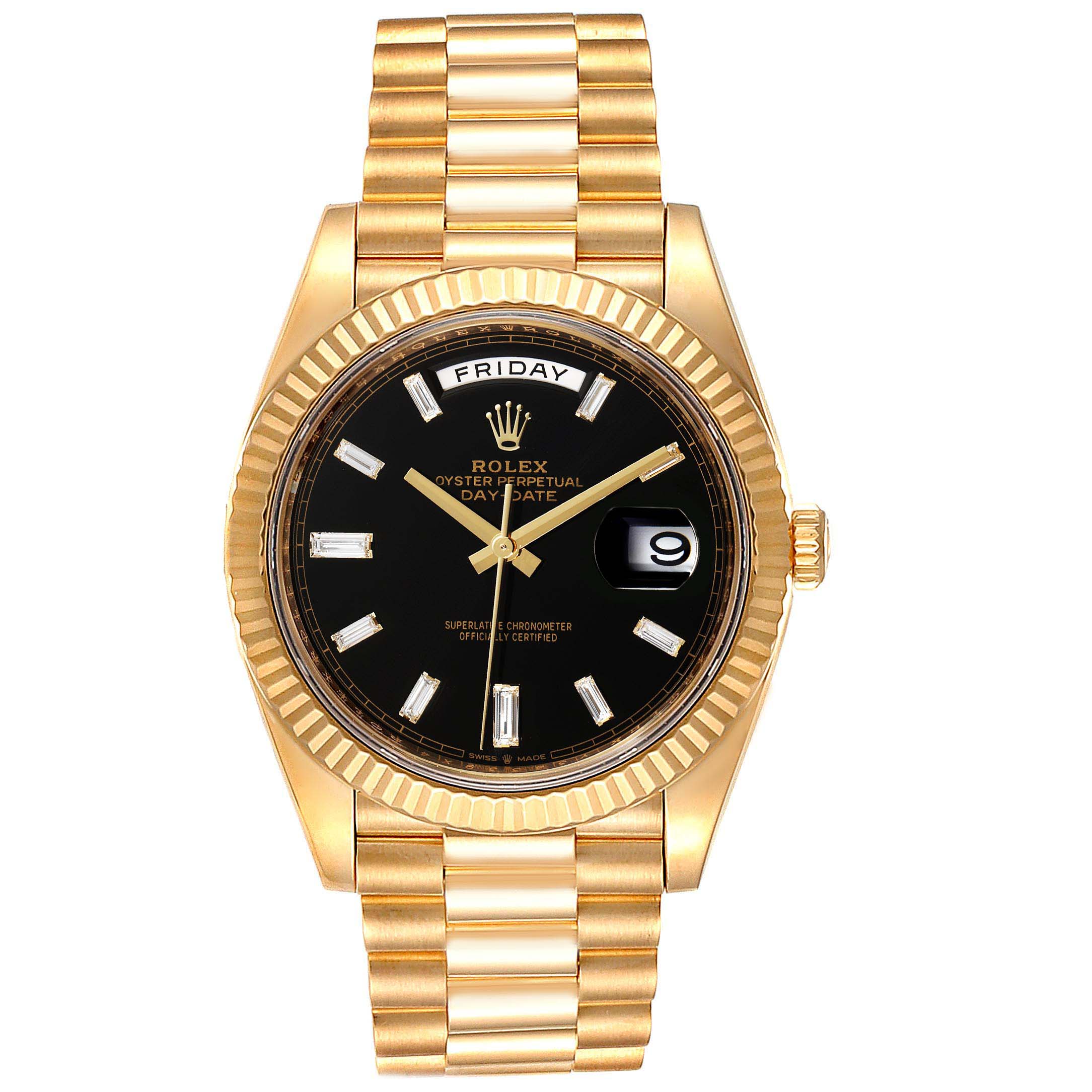 Rolex President Day-Date 40 Yellow Gold Diamond Mens Watch 228238 ...