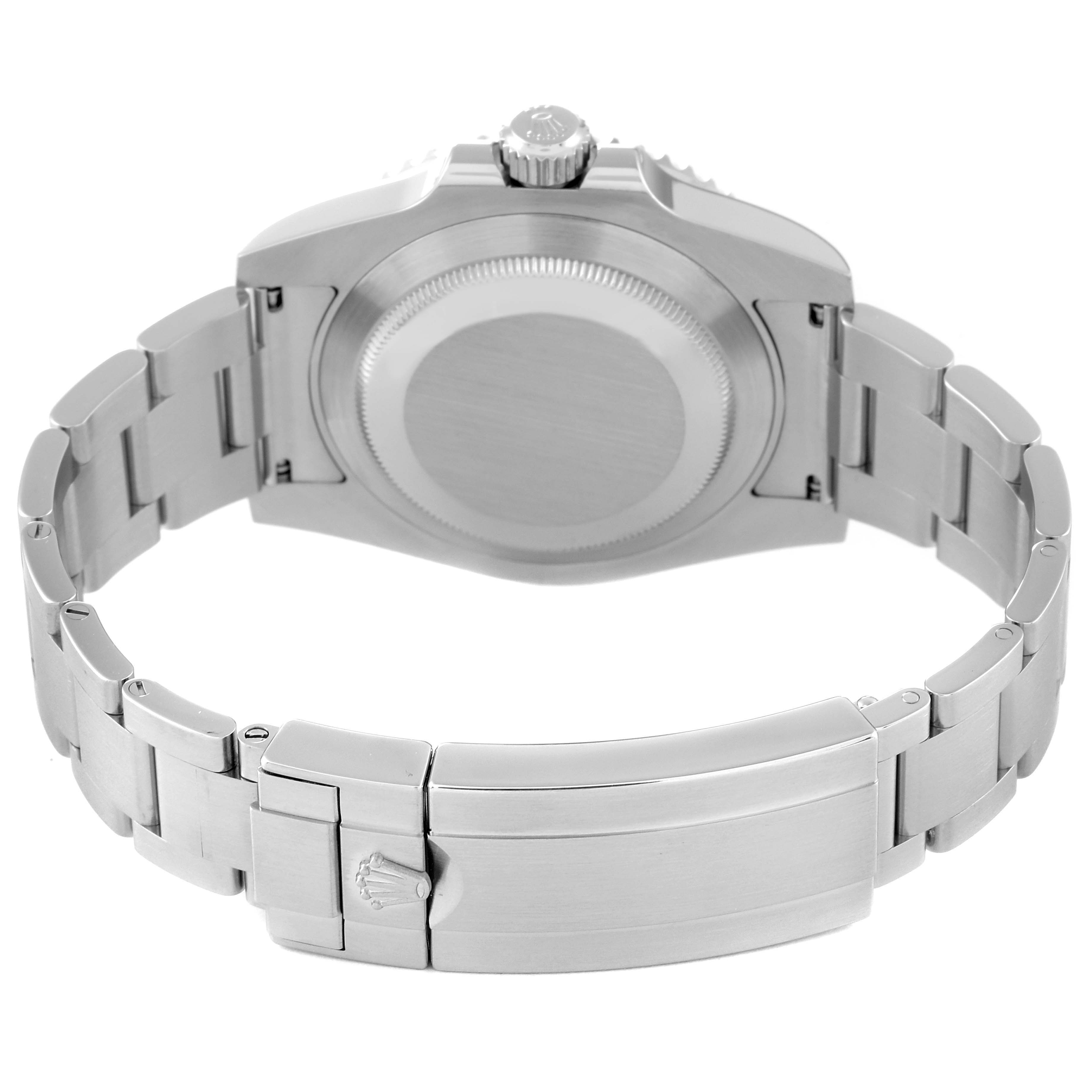 The image shows the back and bracelet of a Rolex Submariner 116610 Men
s Stainless Steel Black Dial 116610 Men
s Stainless Steel Black Dial watch, taken from a rear angle.