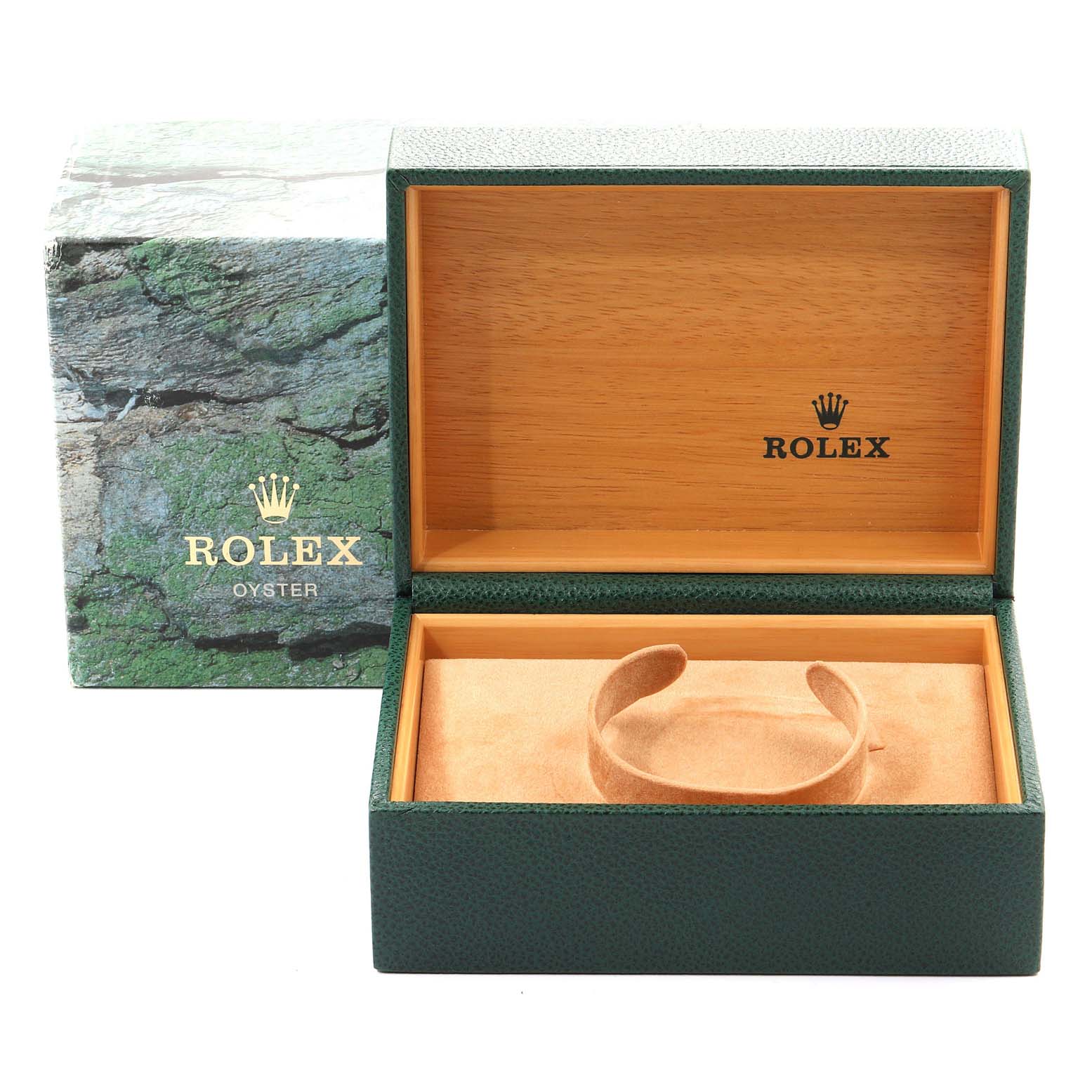 The image shows a Rolex Submariner 16610 Men's Stainless Steel Black Dial 16610 Men's Stainless Steel Black Dial watch box and cushion, photographed from the front angle.