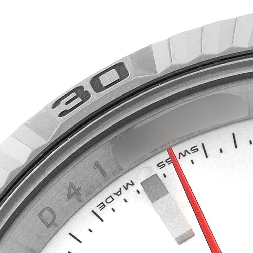 This close-up shows the dial edge and bezel with the "30" marking of the Rolex Turn-o-Graph 116264 Men
s Stainless Steel White Dial 116264 Men
s Stainless Steel White Dial watch.