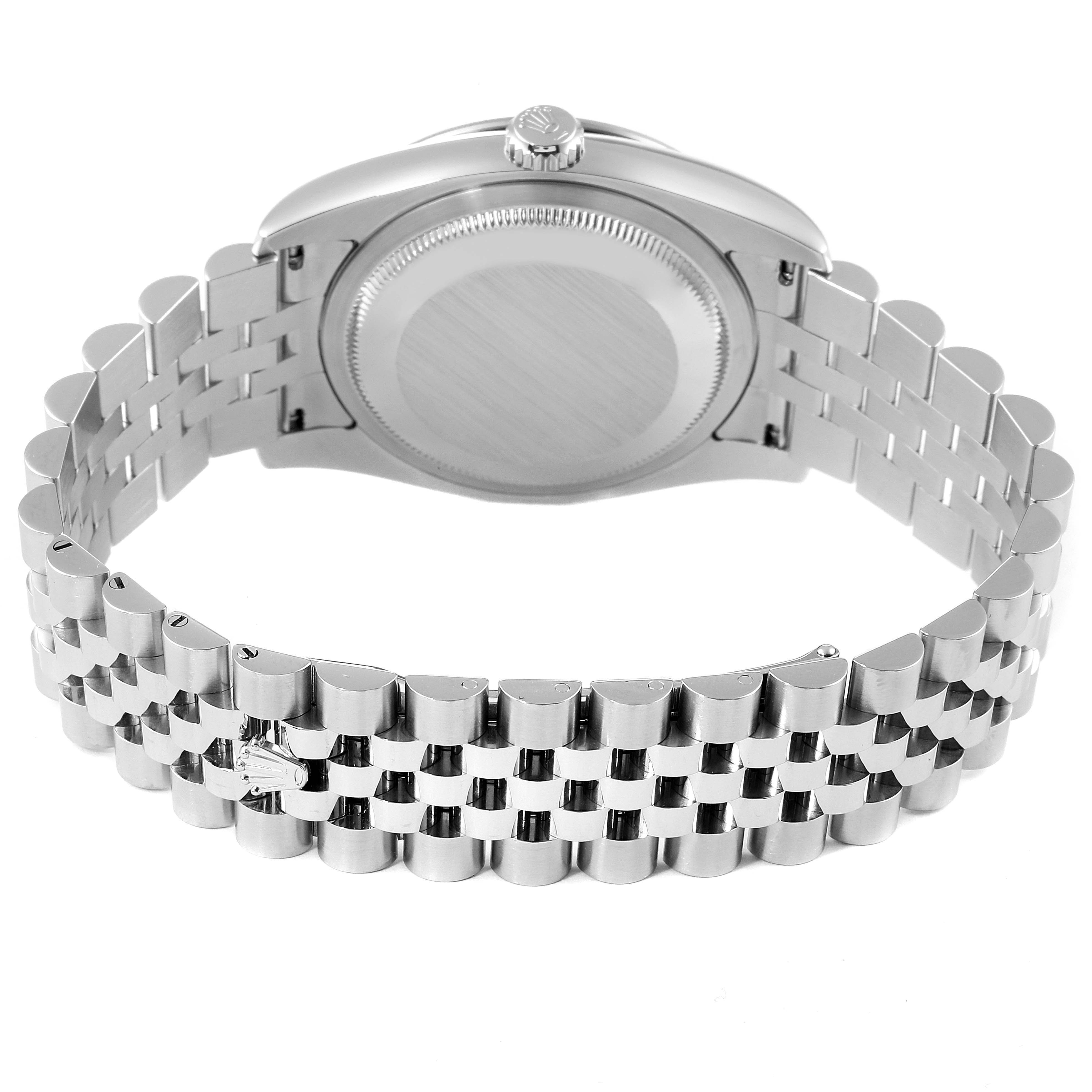 The image shows the back and bracelet of a Rolex Turn-o-Graph 116264 Men
s Stainless Steel White Dial 116264 Men
s Stainless Steel White Dial watch, viewed from a rear angle.