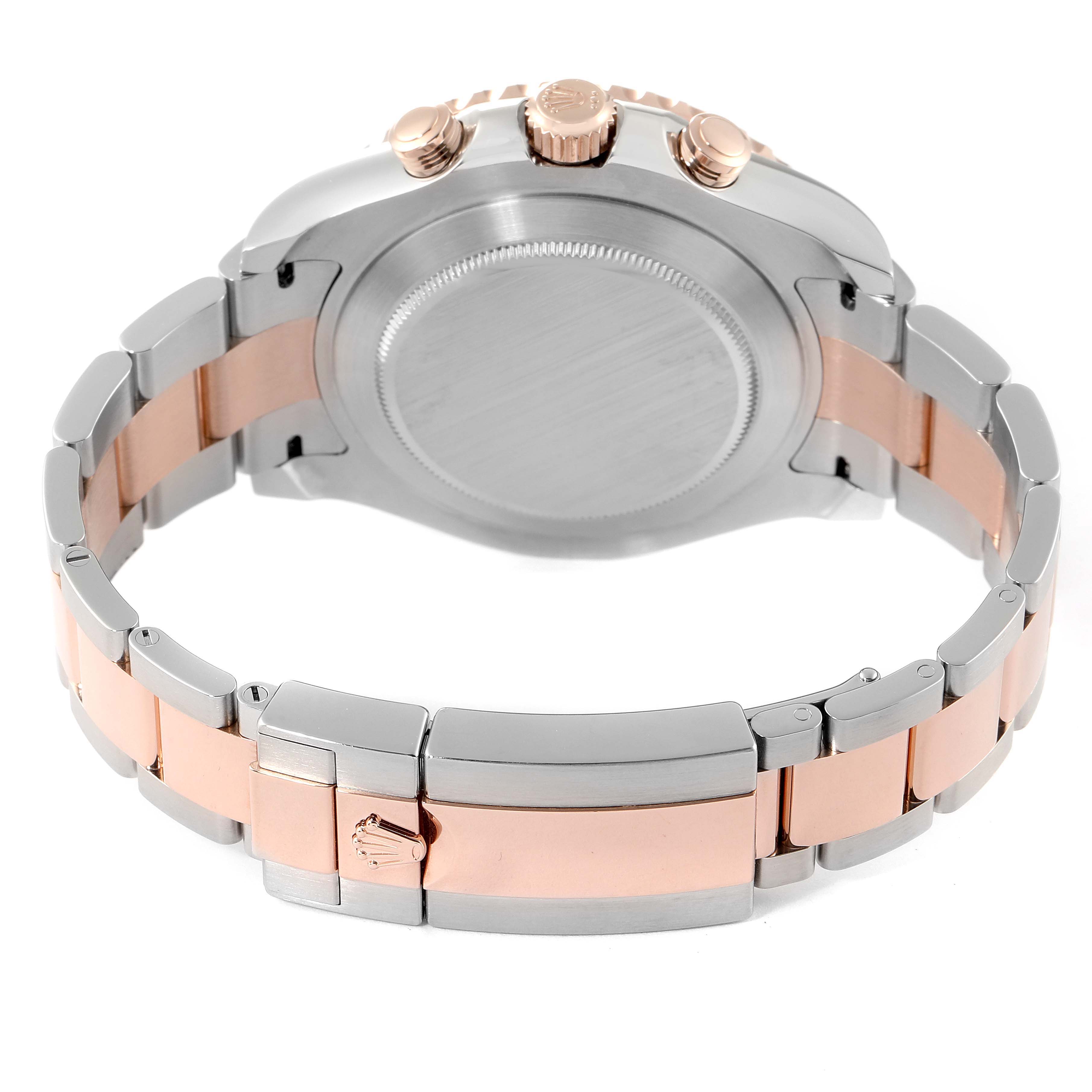 This image shows the back case and bracelet of a Rolex Yacht-Master 116681 Men
s Steel and Gold (two tone) White Dial 116681 Men
s Steel and Gold (two tone) White Dial watch.