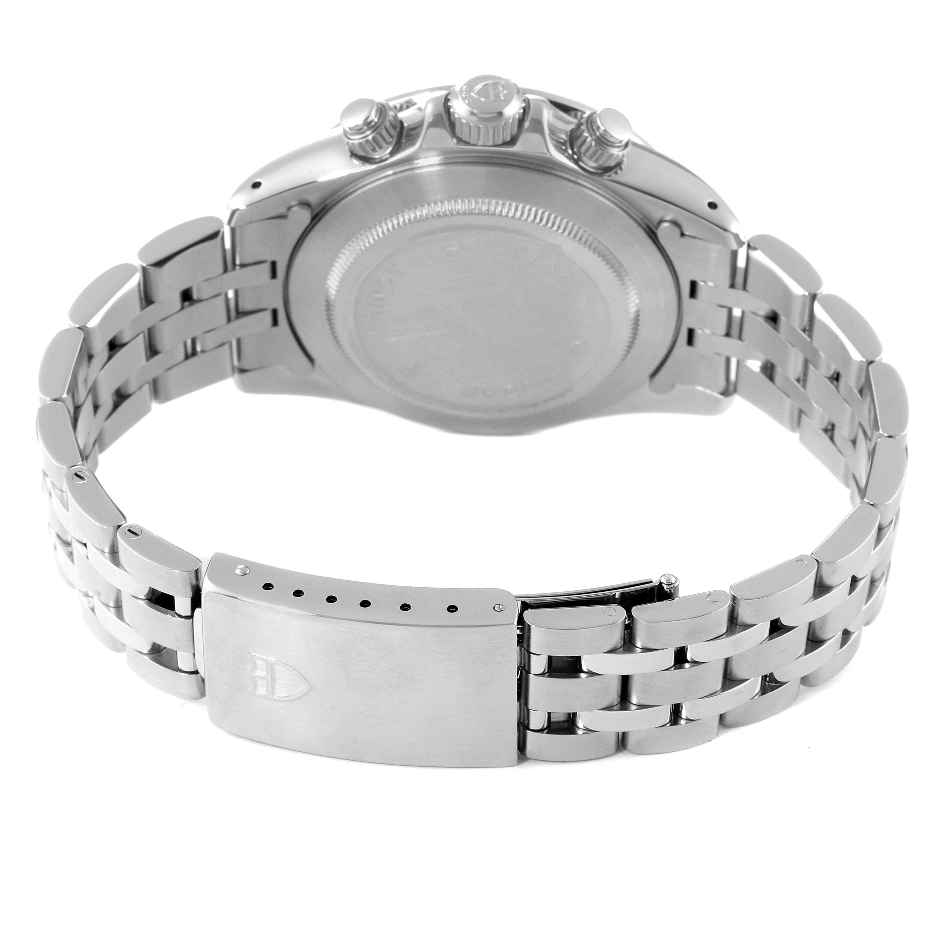 The image shows the back view of the Tudor Prince watch, highlighting the clasp, bracelet, and case back.