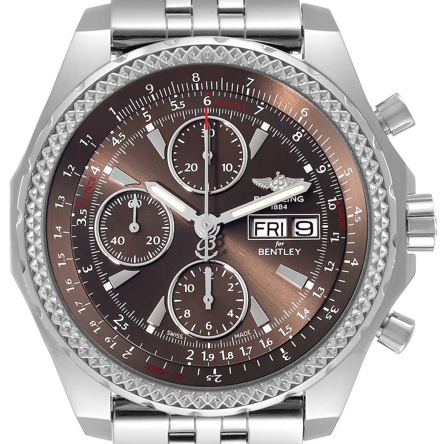 Breitling Bentley Special Edition Bronze Dial Steel Mens Watch A13362 Box Card SwissWatchExpo