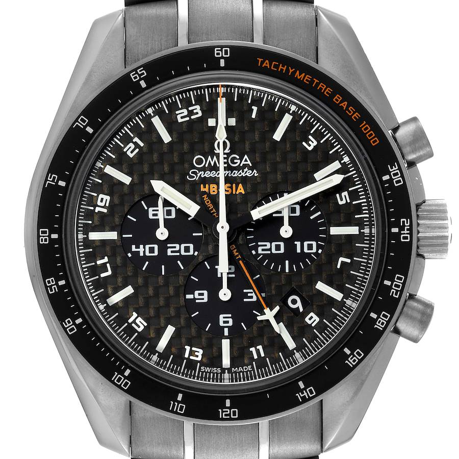 Omega Speedmaster HB-SIA GMT Titanium Watch 321.90.44.52.01.001 Box Card SwissWatchExpo
