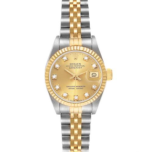 Photo of Rolex Datejust 26 Steel Yellow Gold Champagne Diamond Dial Ladies Watch 69173