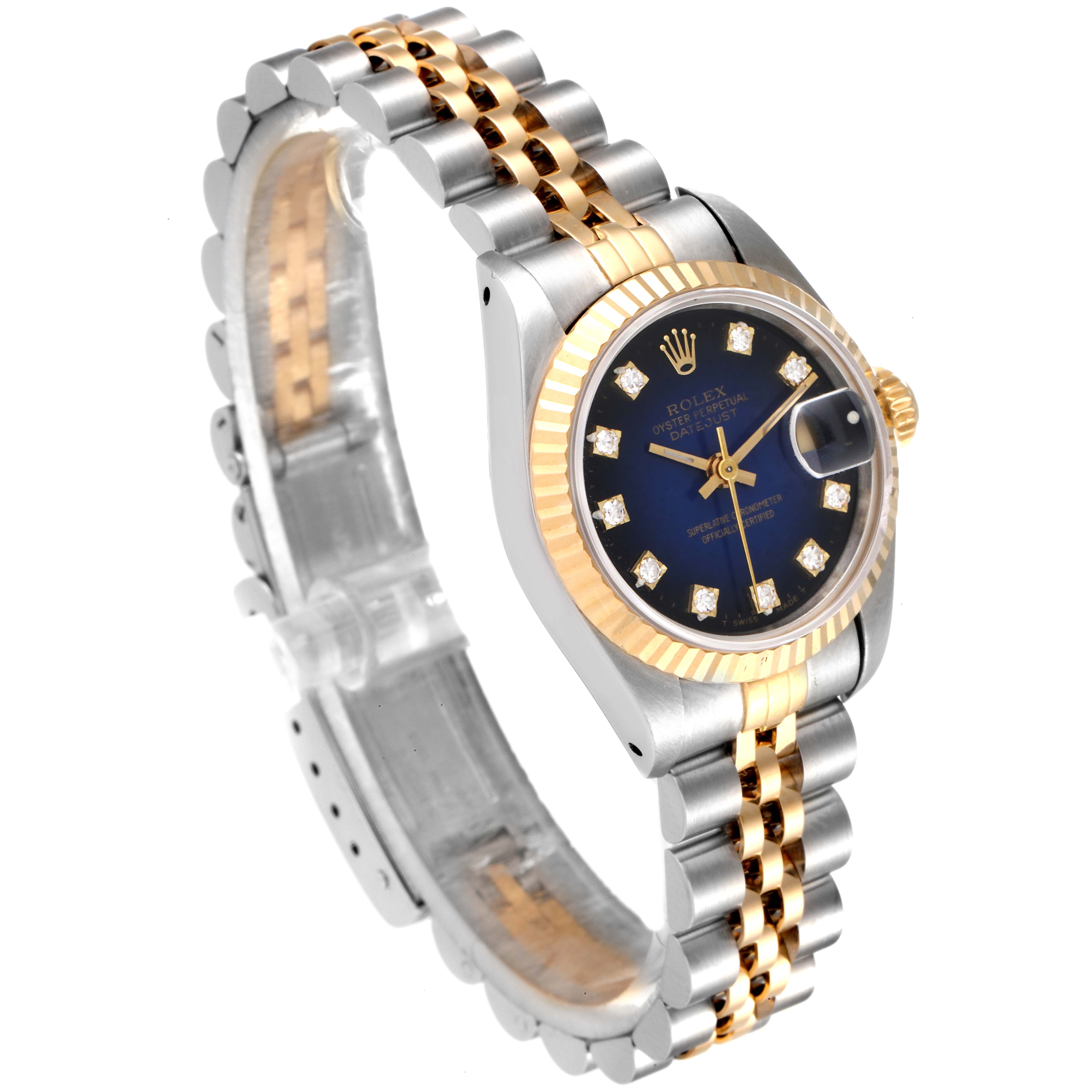 Rolex Datejust 26mm Steel Yellow Gold Diamond Ladies Watch 69173 Box ...