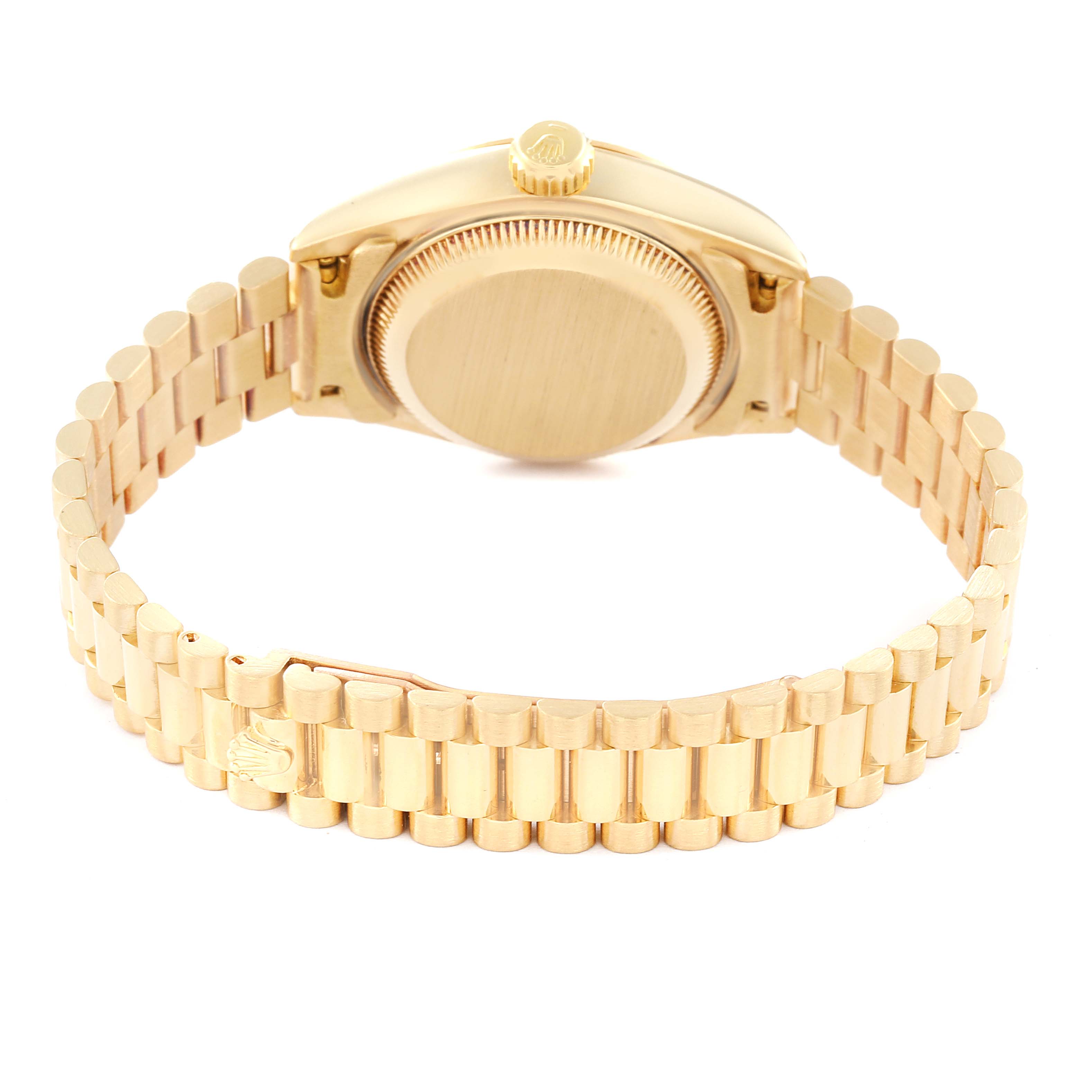 The image shows the back and bracelet of a Rolex President 69178 Women's Steel and Gold (two tone) Champagne Dial 69178 Women's Steel and Gold (two tone) Champagne Dial model watch, taken from a rear angle.