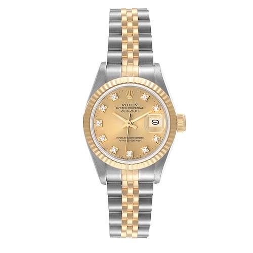 Photo of Rolex Datejust Steel Yellow Gold Diamond Dial Ladies Watch 69173