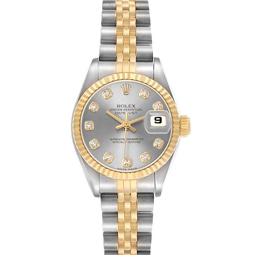 Photo of Rolex Datejust Steel Yellow Gold Silver Diamond Dial Ladies Watch 79173