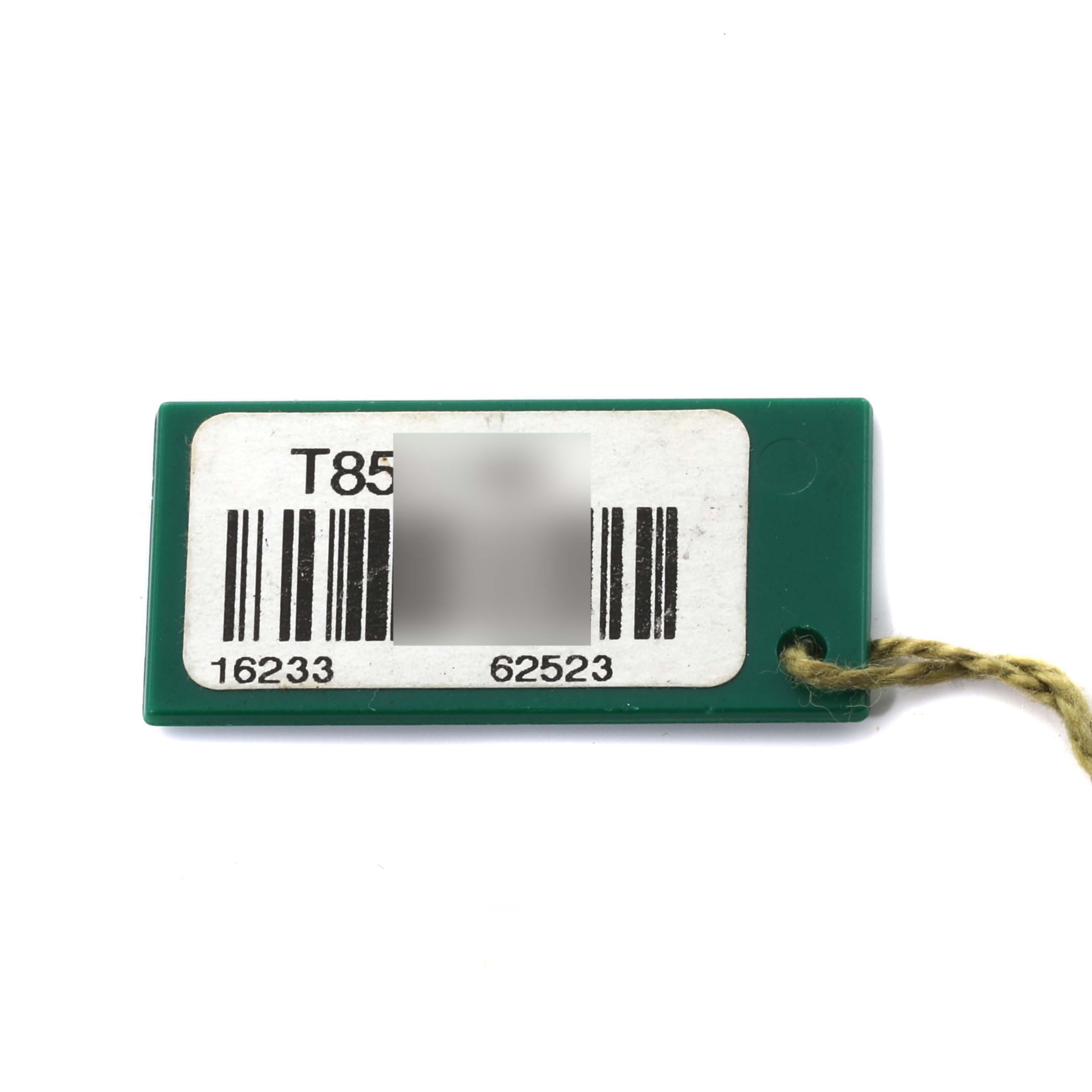 The image shows the green tag of a Rolex Datejust 16233 Men's Steel and Gold (two tone) White Dial 16233 Men's Steel and Gold (two tone) White Dial watch with barcodes and reference numbers.