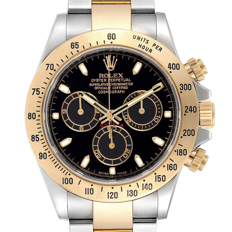 Rolex Daytona Steel Yellow Gold Black Dial Chronograph Mens Watch 116523 PARTIAL PAYMENT SwissWatchExpo