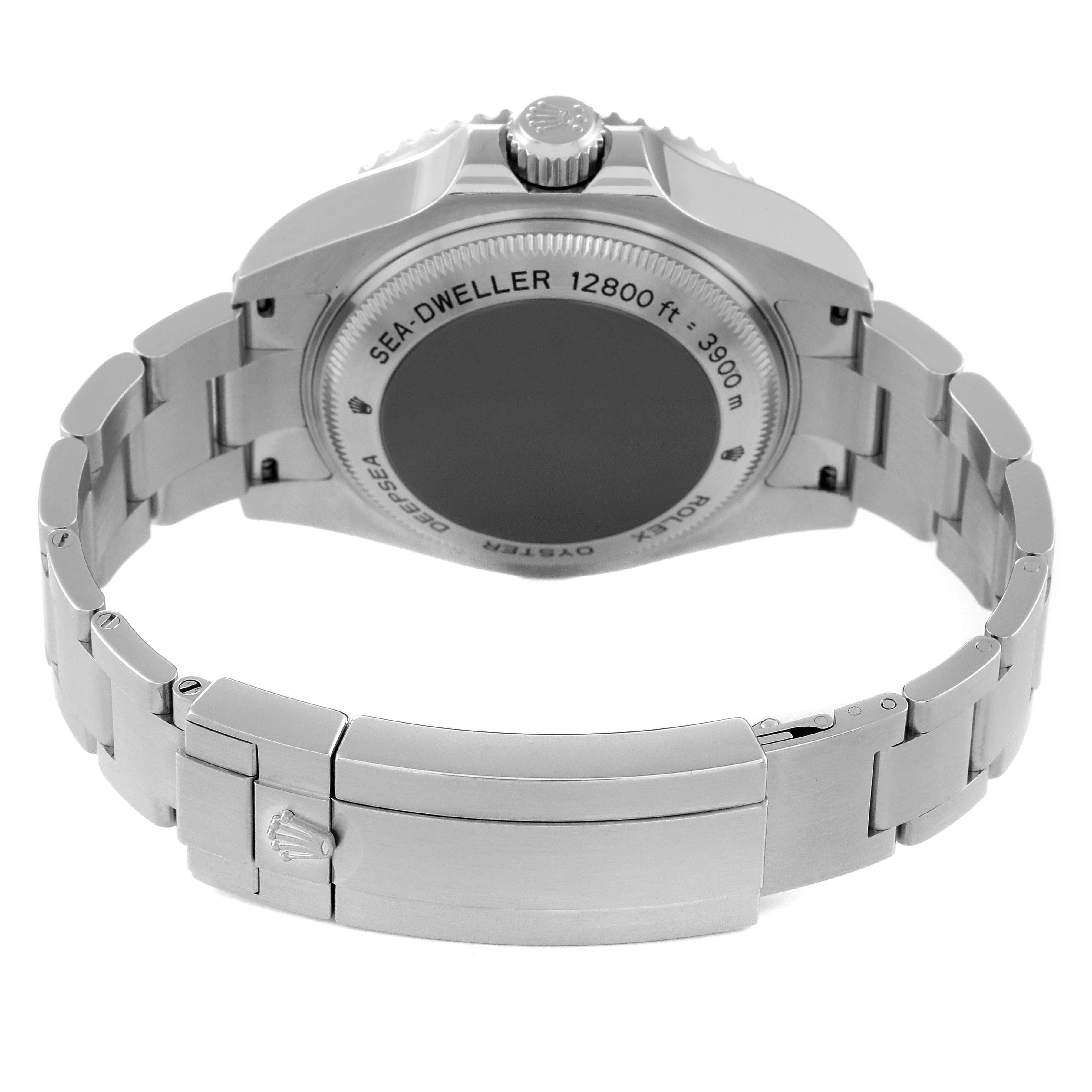 This image shows the back case and bracelet of the Rolex Sea-Dweller 116660 Men's Stainless Steel Black Dial 116660 Men's Stainless Steel Black Dial watch from a rear angle.