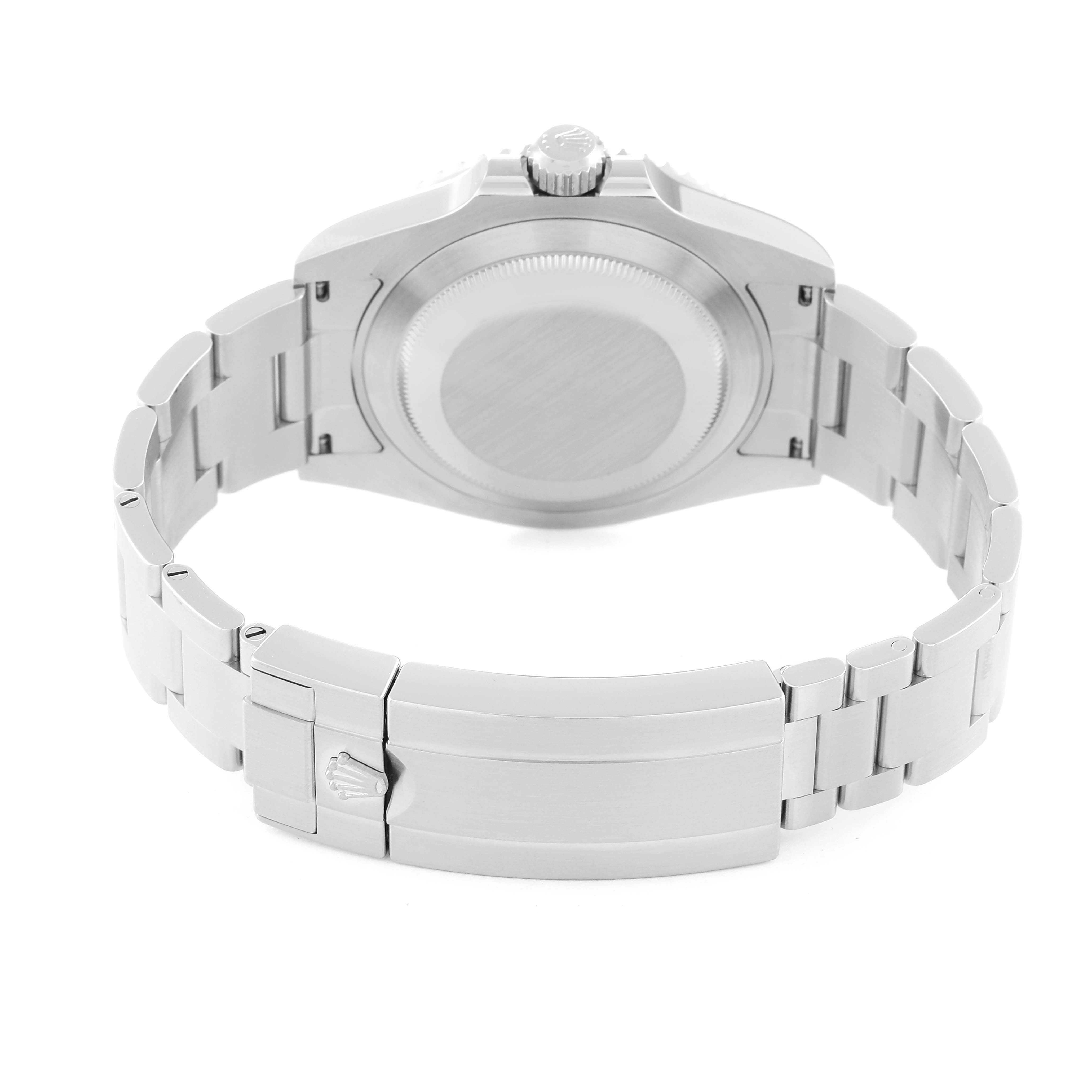 The image shows the back view of a Rolex Submariner 126610 Men's Stainless Steel Black Dial 126610 Men's Stainless Steel Black Dial watch, highlighting the case back and metal bracelet.