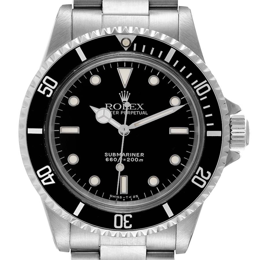 Rolex Submariner Black Dial Vintage Stainless Steel Mens Watch 5513 SwissWatchExpo