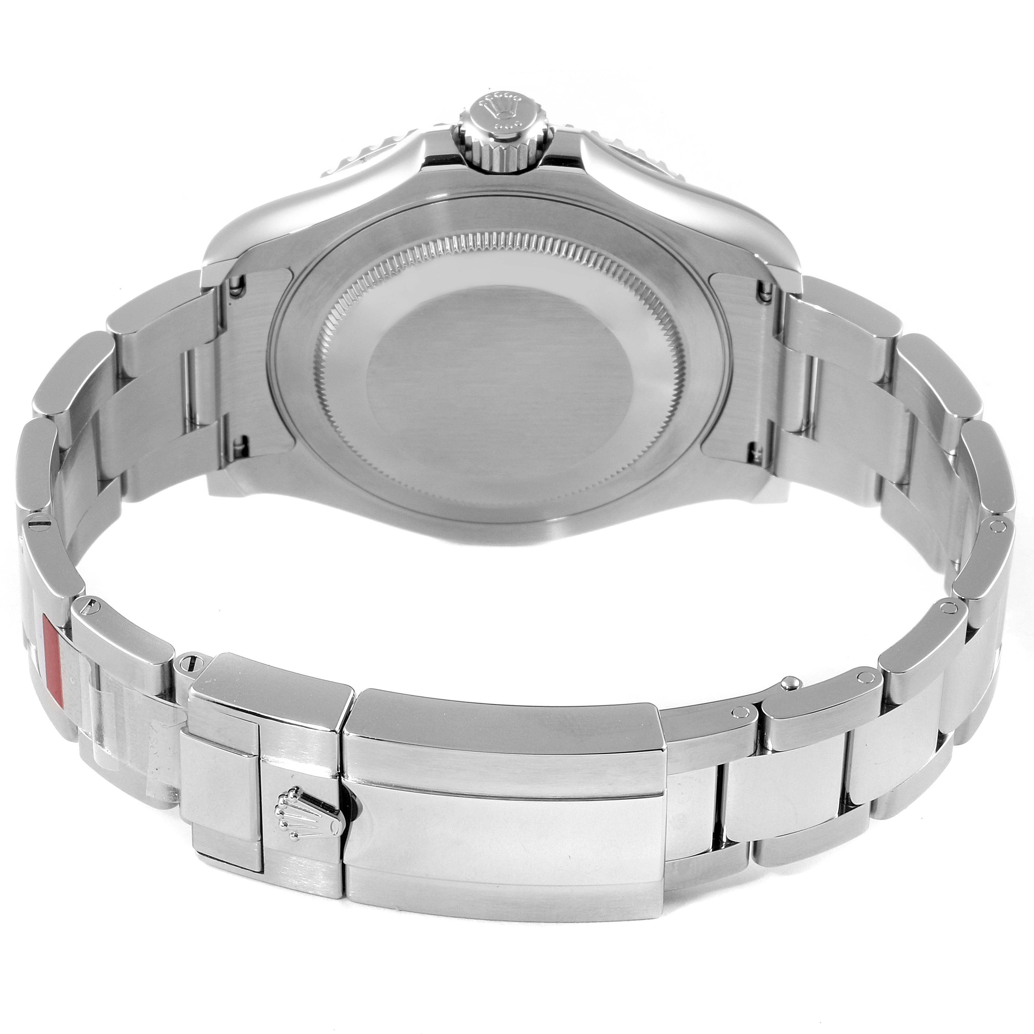 The image shows the back case and bracelet of a Rolex Yacht-Master 126622 Men
s Stainless Steel Grey Dial 126622 Men
s Stainless Steel Grey Dial watch from a rear angle.