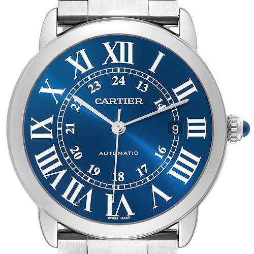 Photo of Cartier Ronde Solo XL Blue Dial Automatic Steel Mens Watch WSRN0023
