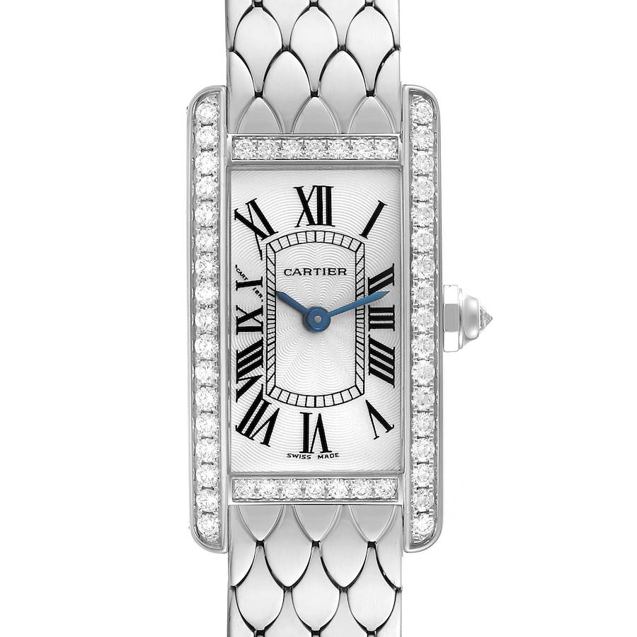 Cartier Tank Americaine White Gold Diamond Ladies Watch WB710009 SwissWatchExpo