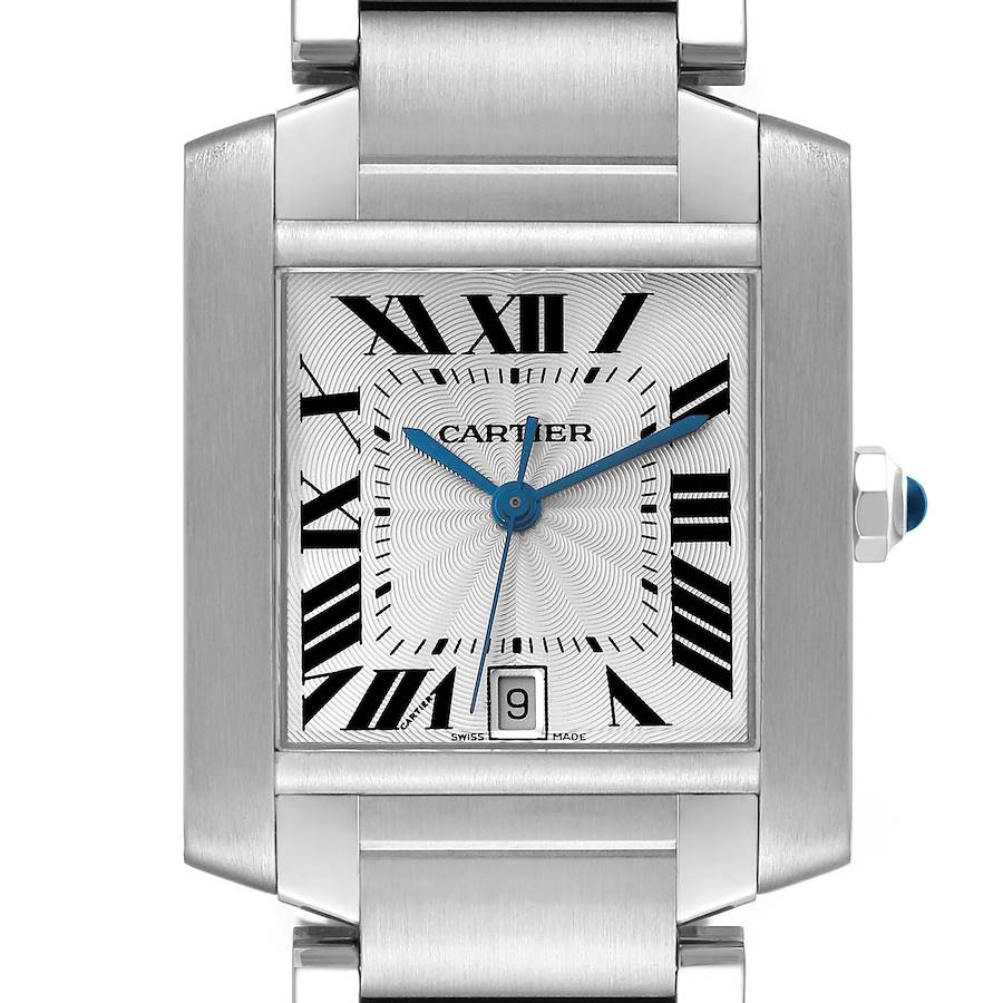 Cartier Tank Francaise Large Automatic Steel Mens Watch W51002Q3 Box Papers SwissWatchExpo