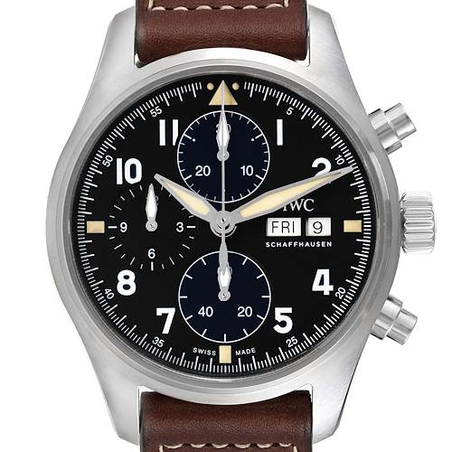 Photo of NOT FOR SALE IWC Spitfire Pilot Steel Black Dial Chronograph Mens Watch IW387903 Unworn PARTIAL PAYMENT