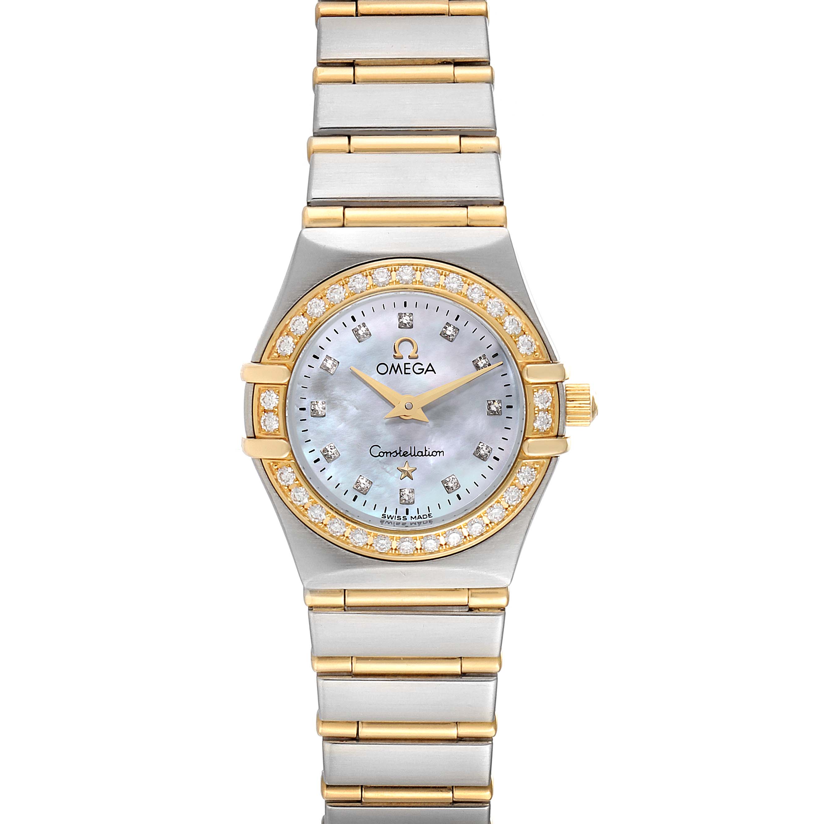 Omega Constellation 95 Mother of Pearl Diamond Watch 1267.75.00 Box Card