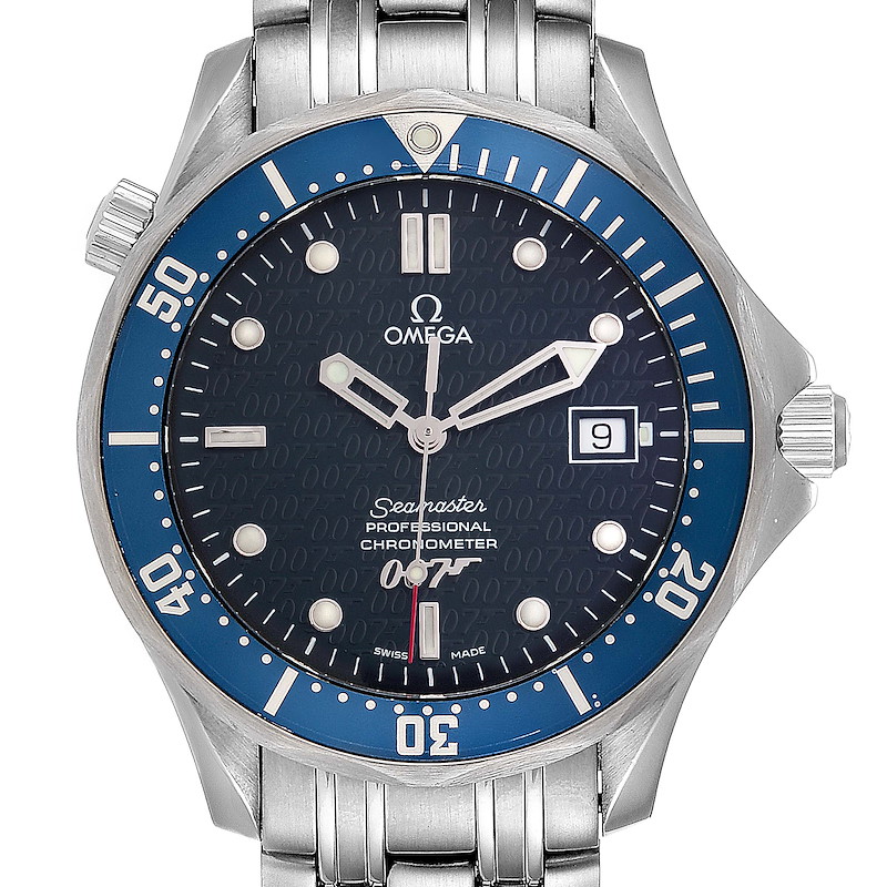 Omega Seamaster 40 Years James Bond Blue Dial Watch 2537.80.00 Card SwissWatchExpo