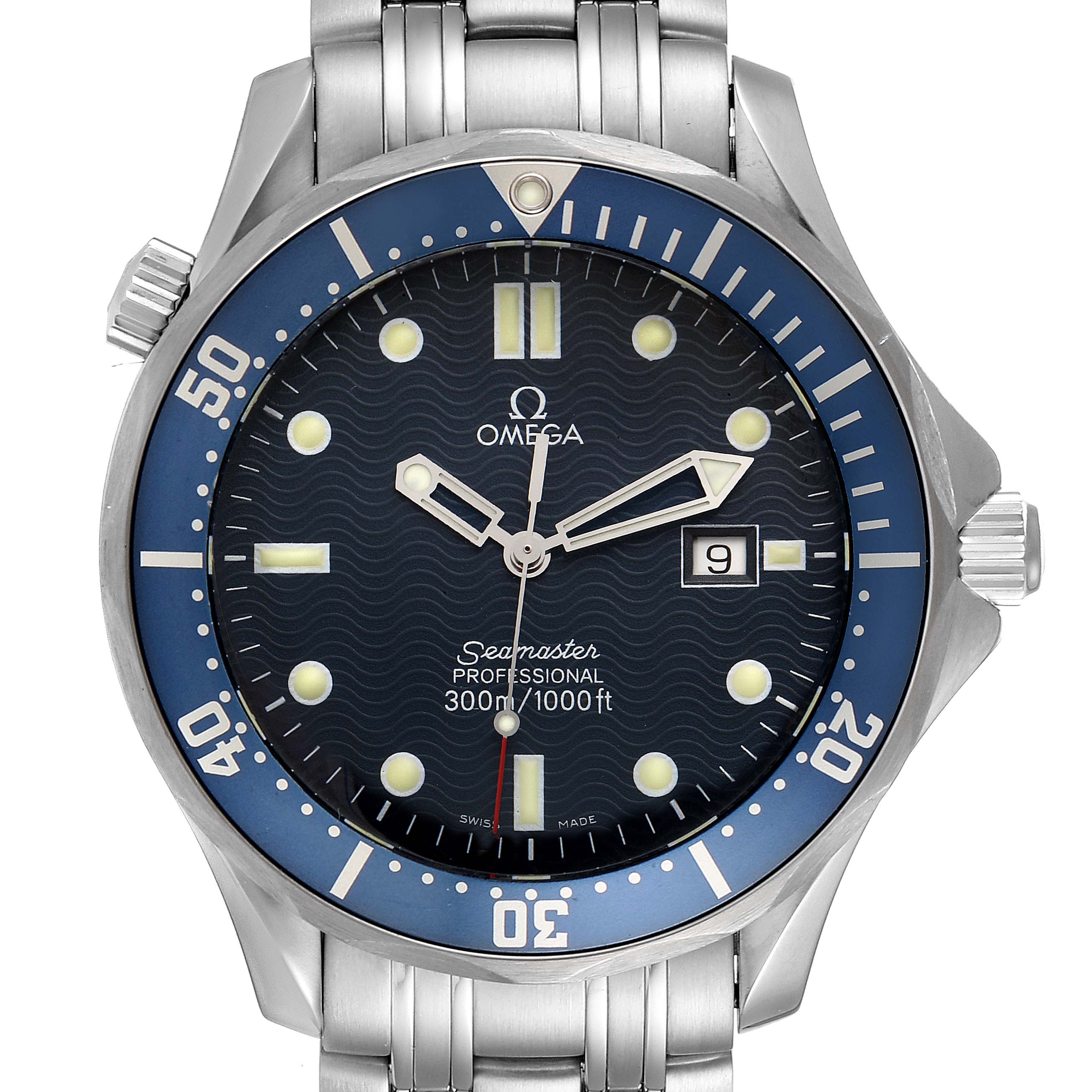 Omega Seamaster 41mm James Bond Blue Dial Steel Watch 2541  