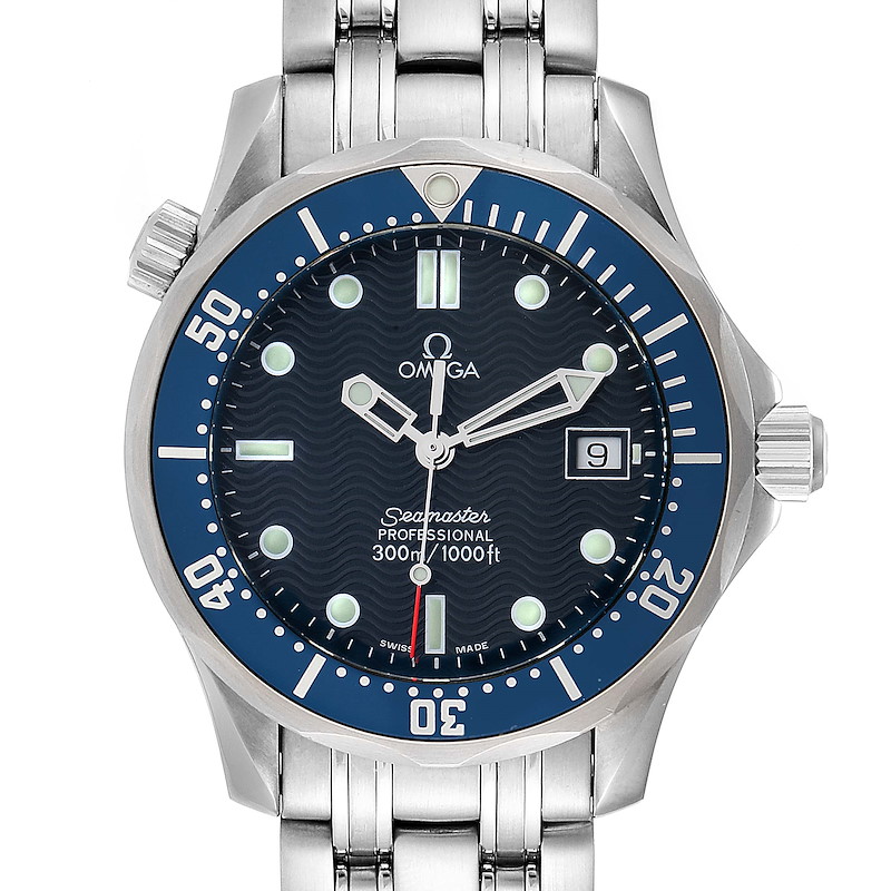 Omega Seamaster Bond 36 Midsize Blue Dial Watch 2561.80.00 Box Card SwissWatchExpo