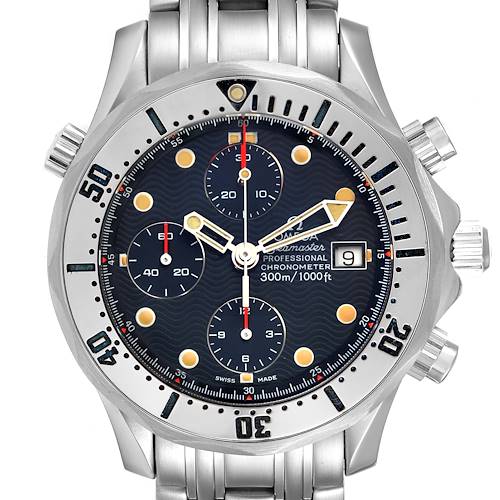 Photo of Omega Seamaster Chronograph Blue Dial Steel Mens Watch 2598.80.00 Card