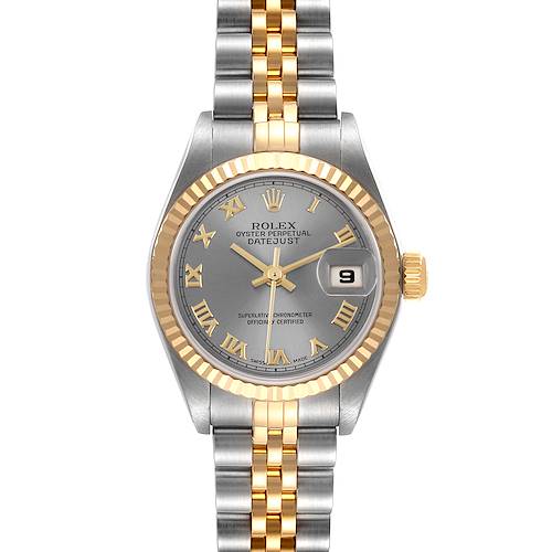 Photo of Rolex Datejust 26 Steel Yellow Gold Slate Dial Ladies Watch 79173 Box Papers
