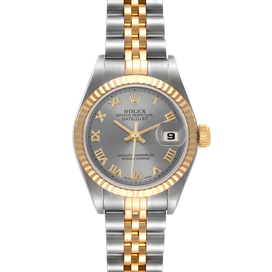 Rolex Datejust 26 Steel Yellow Gold Slate Dial Ladies Watch 79173 Box Papers SwissWatchExpo