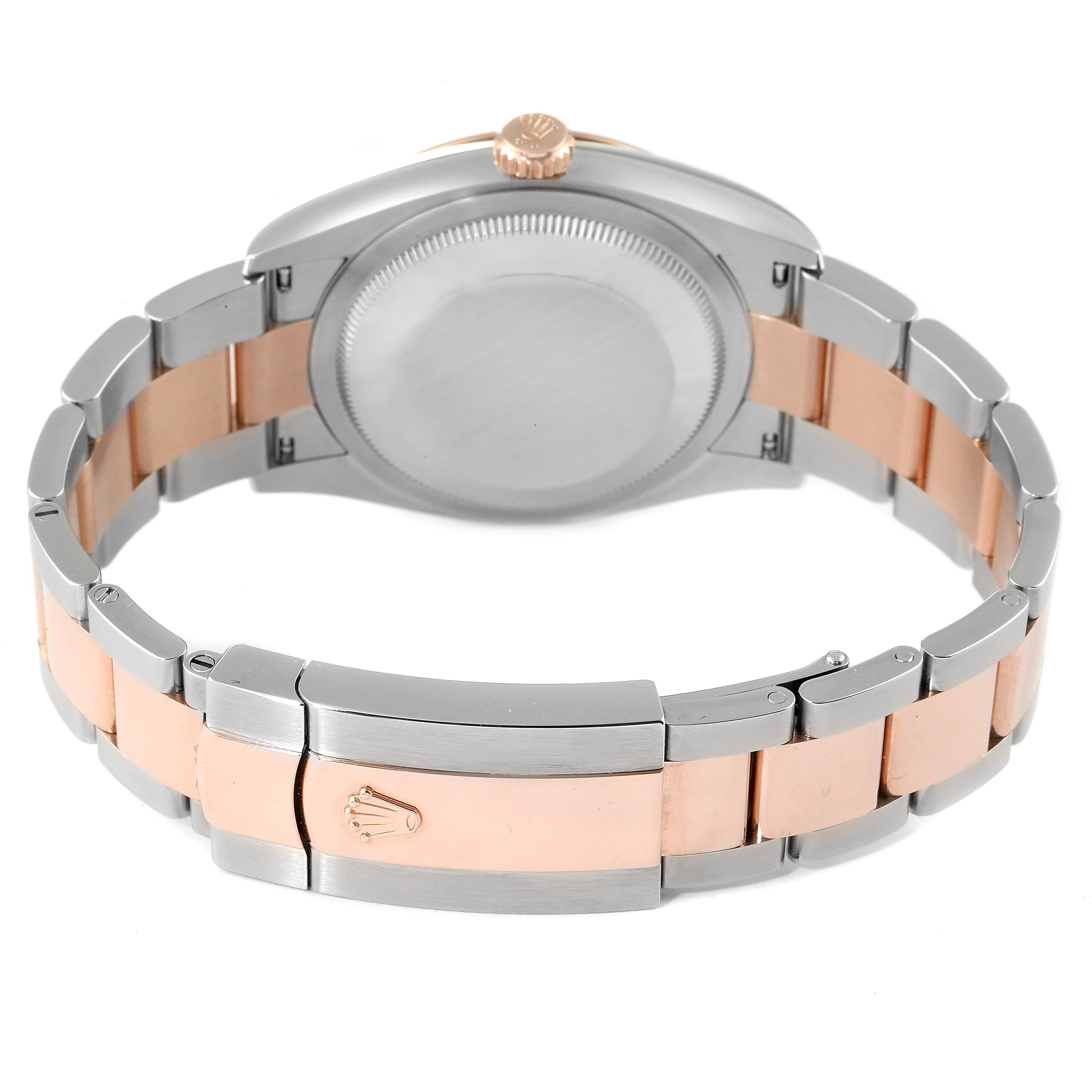 The image shows the back case and bracelet of a Rolex Datejust 116201 Men
s Steel and Gold (two tone) Grey Dial 116201 Men
s Steel and Gold (two tone) Grey Dial watch, viewed from the rear.